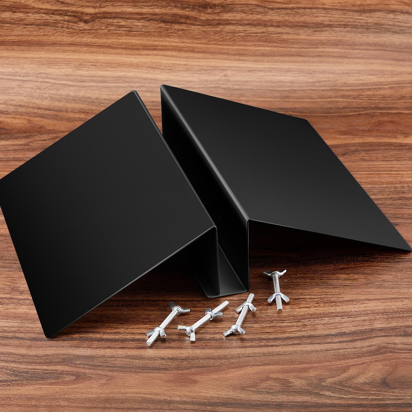 Blulu 2 Pcs Metal Floor Sign Stand Holder Fits 12" Wide Sign Board up to 72" Tall Graphic Floor Standing Display Stand for Composite Foam Board, Black, Acrylic Glass, Base Only
