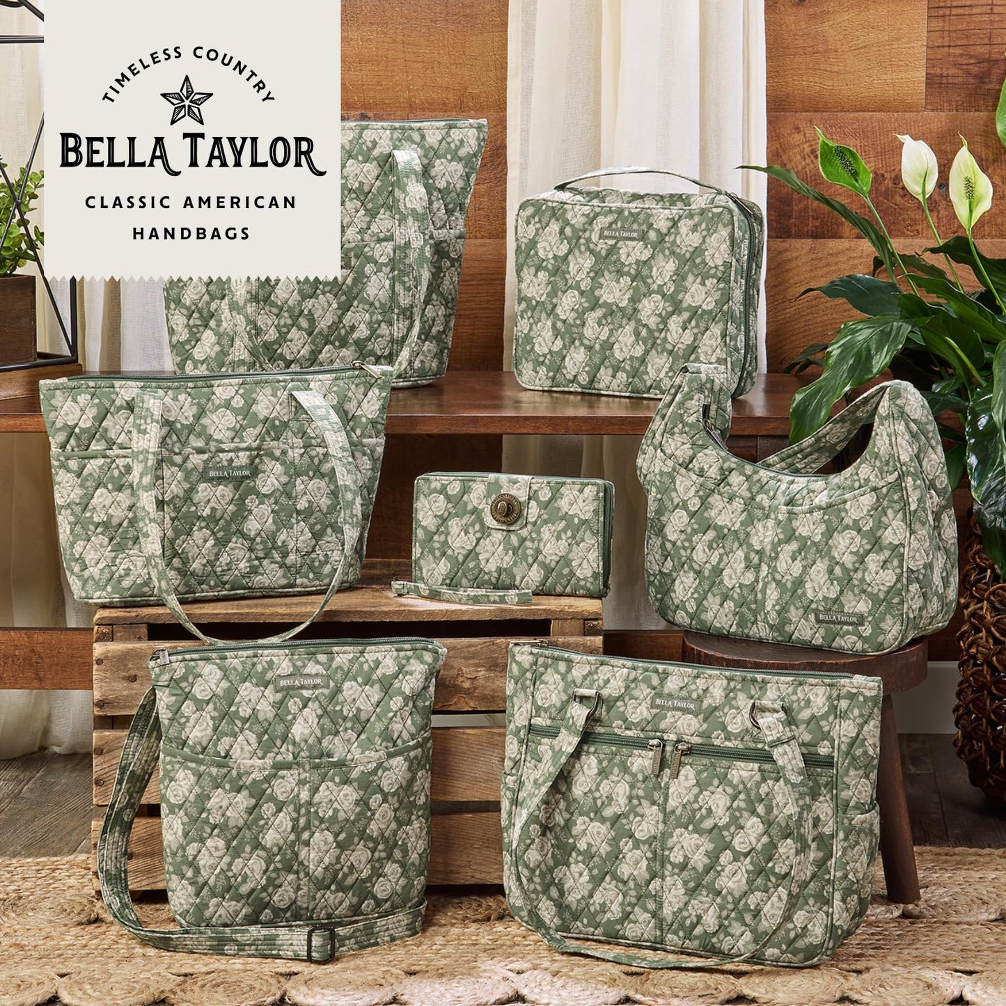 Bella Taylor Quilted Bible Cover for Women - Large Study Bible Case - Heirloom Rose