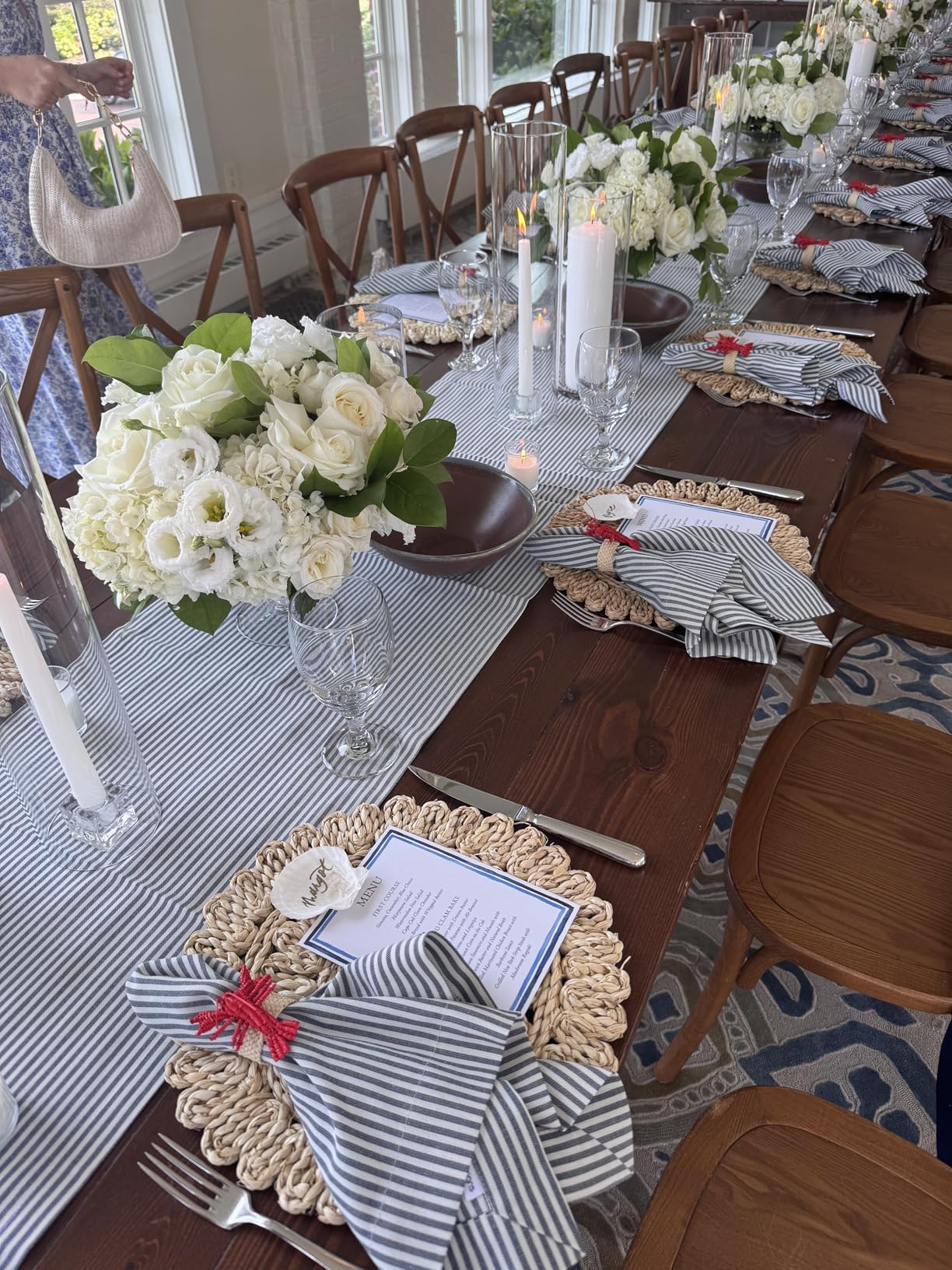 Laquedecraft 13.8" Set of 8 Round Corn Husk Placemats | Boho Woven Rattan Table Mats | Farmhouse Wicker Spring Plate Chargers Like Water Hyacinth, Seagrass for Wedding, Party, Christmas, Events
