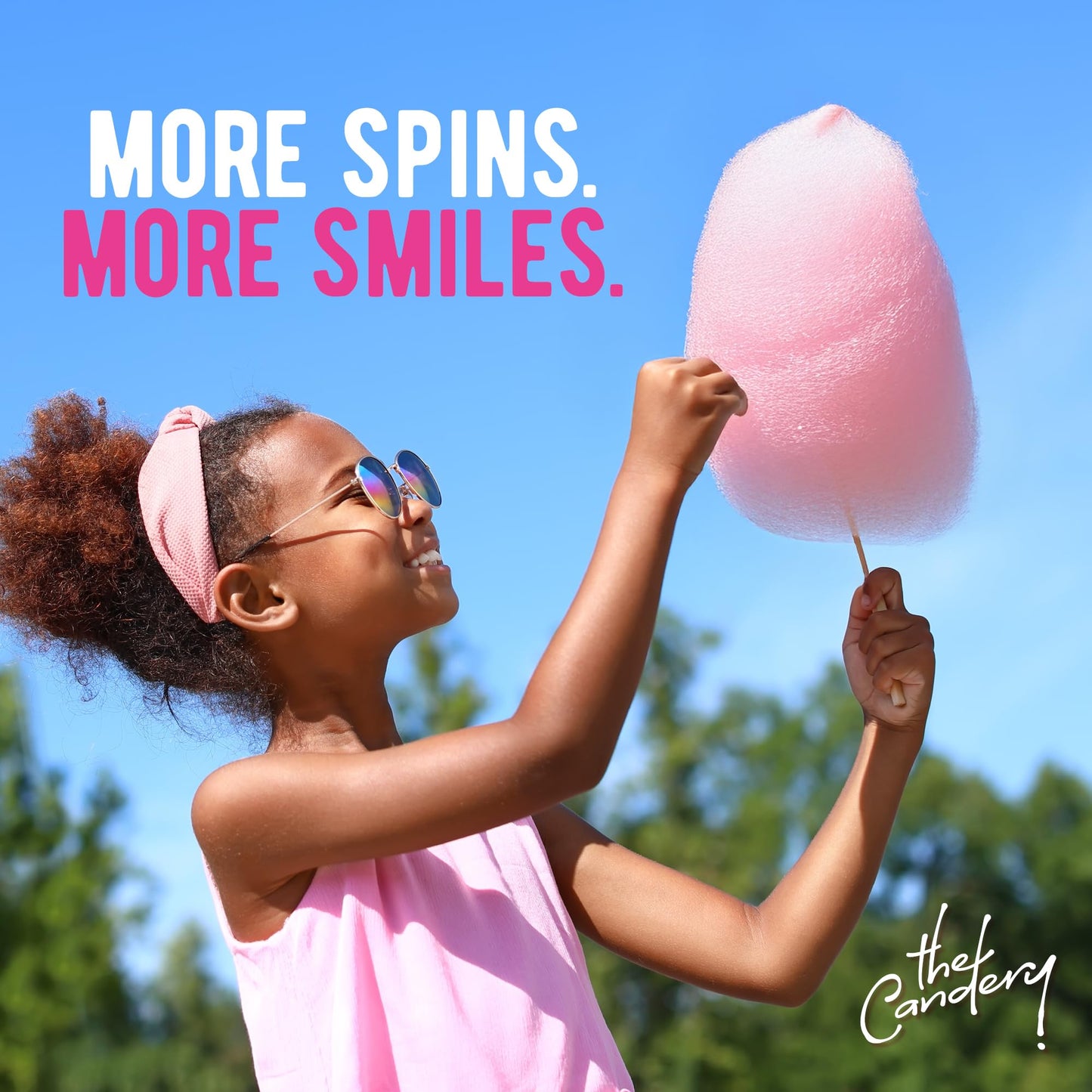 The Candery Cotton Candy Floss Sugar 32oz (2-Pack) Includes 100 Premium Cones | Raspberry Blue and Strawberry | Plastic, Reusable Jars | Easy Pour Spout or Scoop | Includes Scooper | 2 LBS Jars
