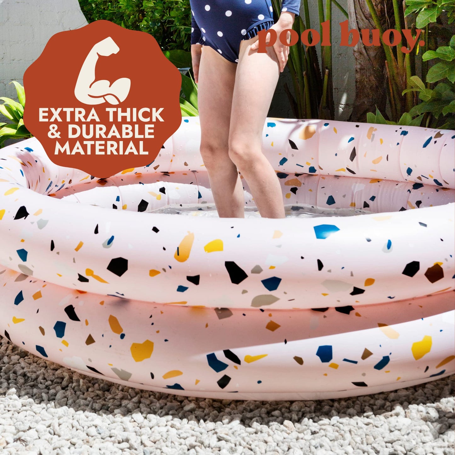 Pool Buoy Round Inflatable Pool with Storage Bag - Premium Outdoor Swimming Pool for Kids, Toddlers, Infants and Adults - Garden and Backyard Pools for Family Summer Pool Party (Call Me Jackie)