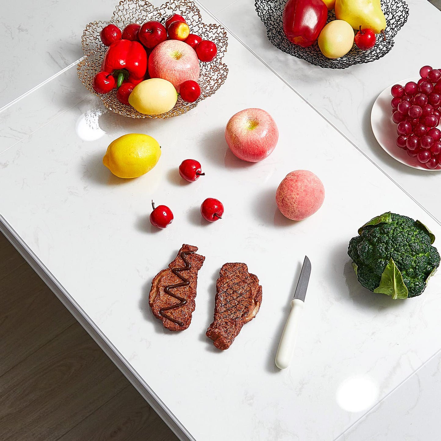 Wesiti Large Acrylic Cutting Board with Lip Non Slip 28"L X 16"W Clear Cutting Board Chopping Acrylic Countertop Protector Cover Shatter Resistant for Home Restaurant Kitchen Sink Stove
