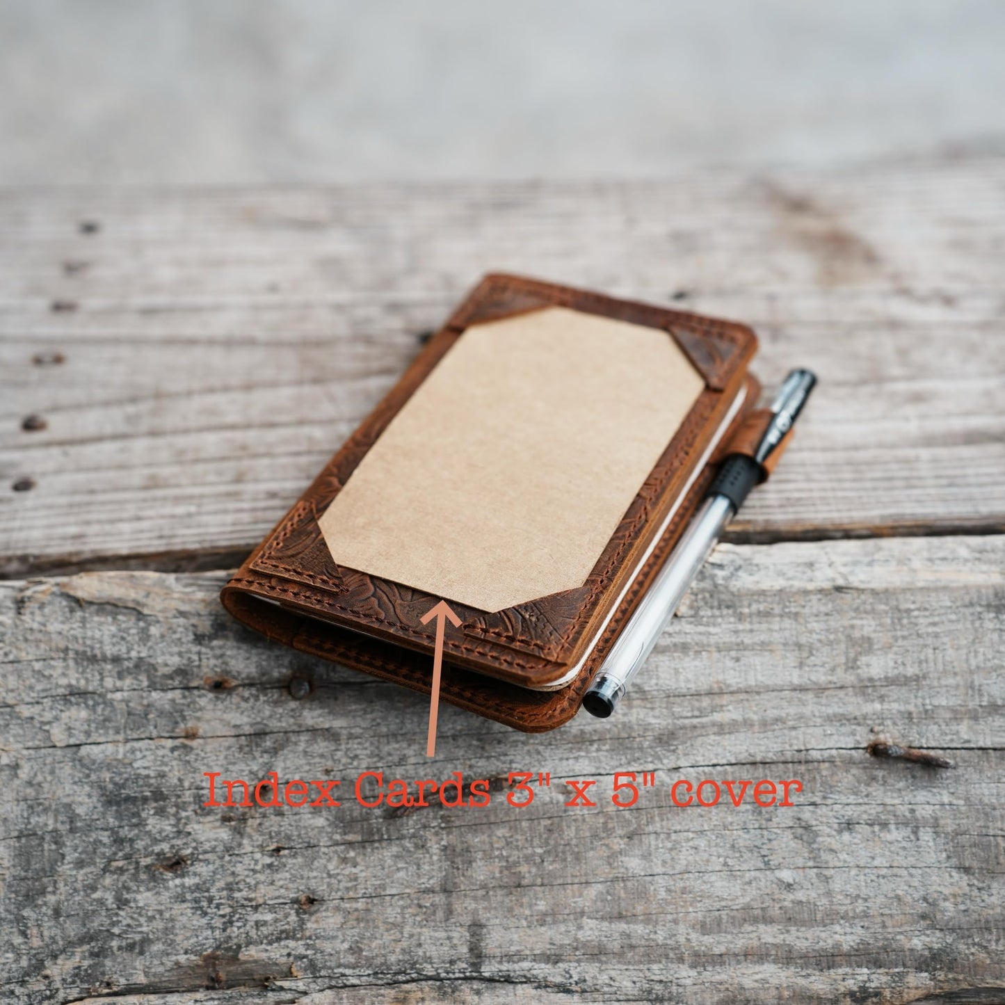JJNUSA Distressed Genuine Leather Notebook Notepad Cover for Field Notes with travel Index Cards 3" x 5" cover fieldnotes 3.5 "x 5.5" Cover Vertical