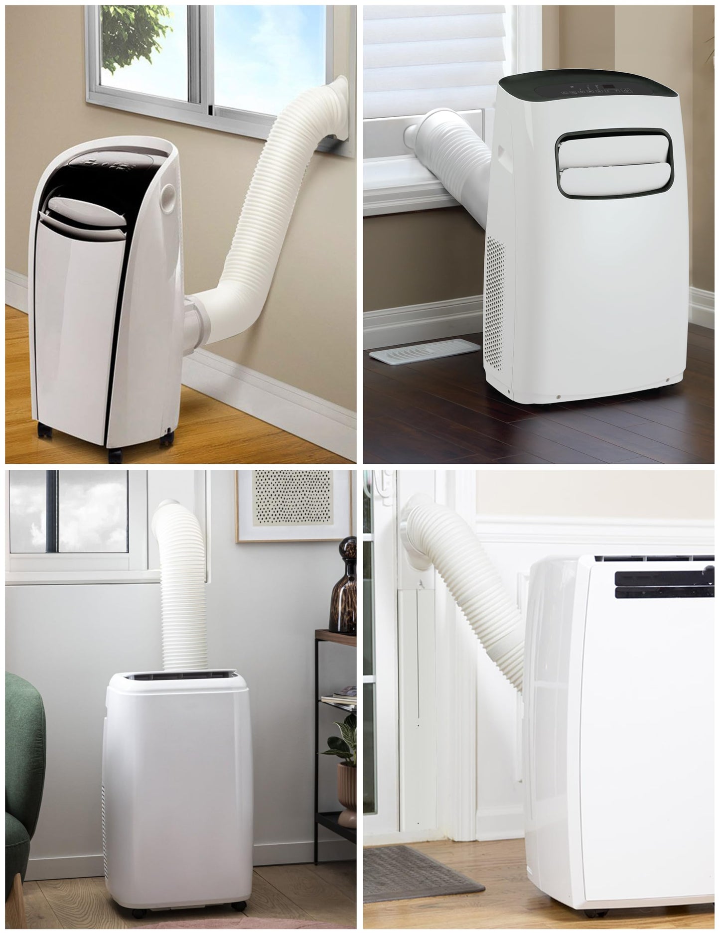 Plusluck Upgraded Portable Air Conditioner Window Vent Kit, With 5.9 Exhaust Hose, 6 Slide Seal Plates, Universal Coupler, Adjustable AC Vent Kit Ducting Universal for Horizontal & Vertical Windows