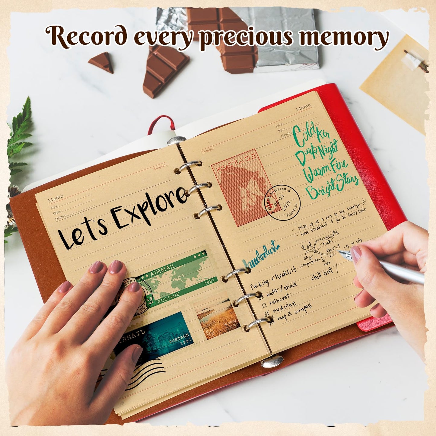 Yeaqee 10 Pack PU Leather Journal Notebook Refillable Travel Vintage Journal 6 Ring Binder Diary with Lined Pages Diary Daily Writing Notepad Gift for Women Girls Boys Classroom Reward, A6 7" x 5"