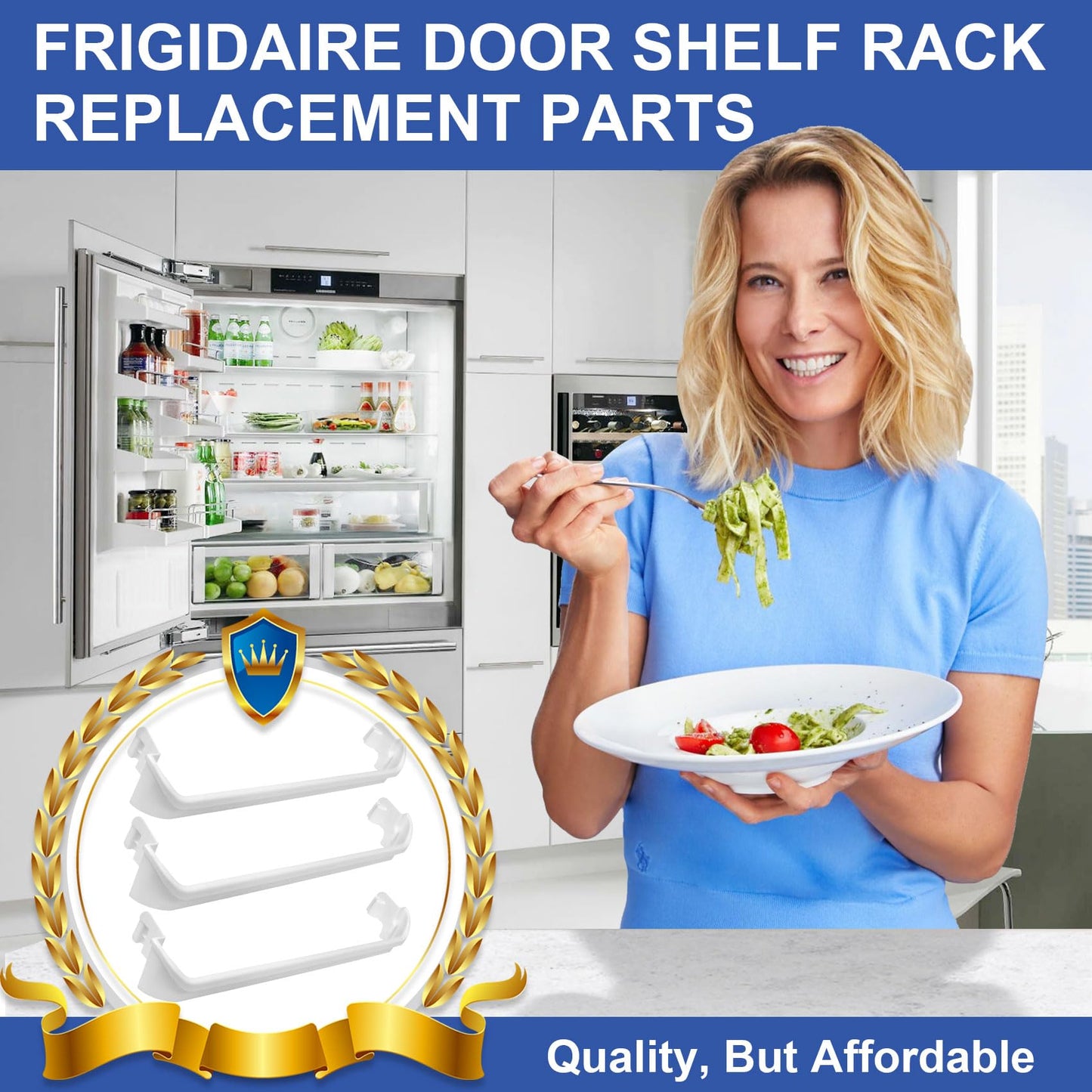 240534701 x1 & 240534901 x2 Refrigerator Door Shelf Retainer Bar Compatible with frigidaire ken-more Door Shelf Replacement Refrigerator Parts Replaces AP3214631 PS734936 948952 AP3214630 PS734935