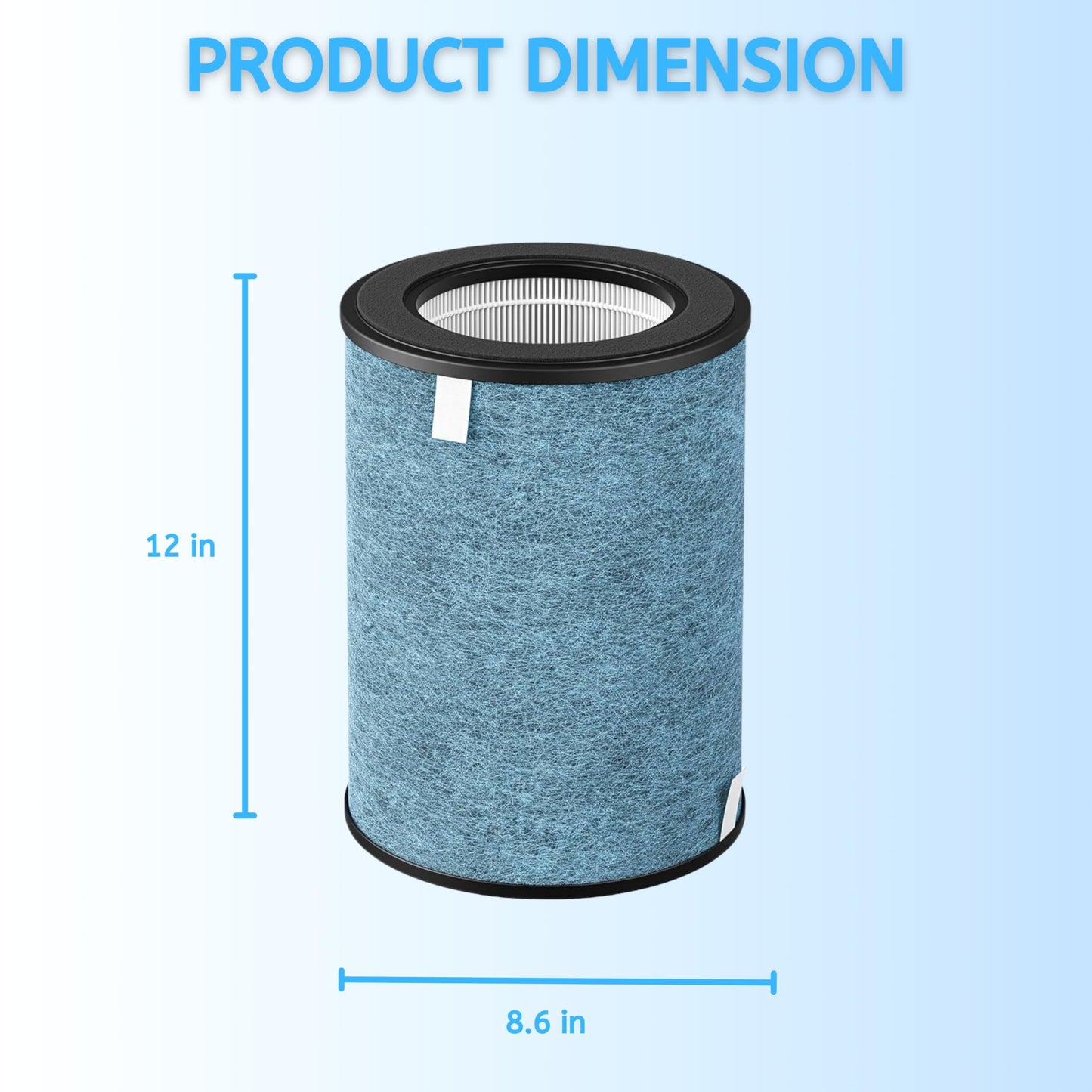 Nispira UA1450 HP202 HP302 HP301 HC502 HEPA Filter Replacement for Shark Air Purifier MAX HP200 HP300 HC500 Series HE2FKBAS, HE2FKBASMB 3-in-1 True HEPA Activated Carbon 1 Pack