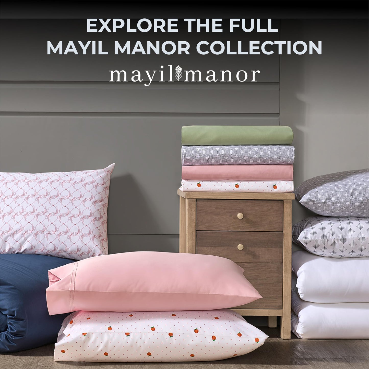 Mayil Manor 100% Natural Cotton Sheets Queen Size Bed Set | 500 TC Single-Ply Sateen Weave | Soft, Breathable, Hypoallergenic Solid 4-Piece Bedding with Deep Pocket Fitted, Flat, Pillowcase | Blush