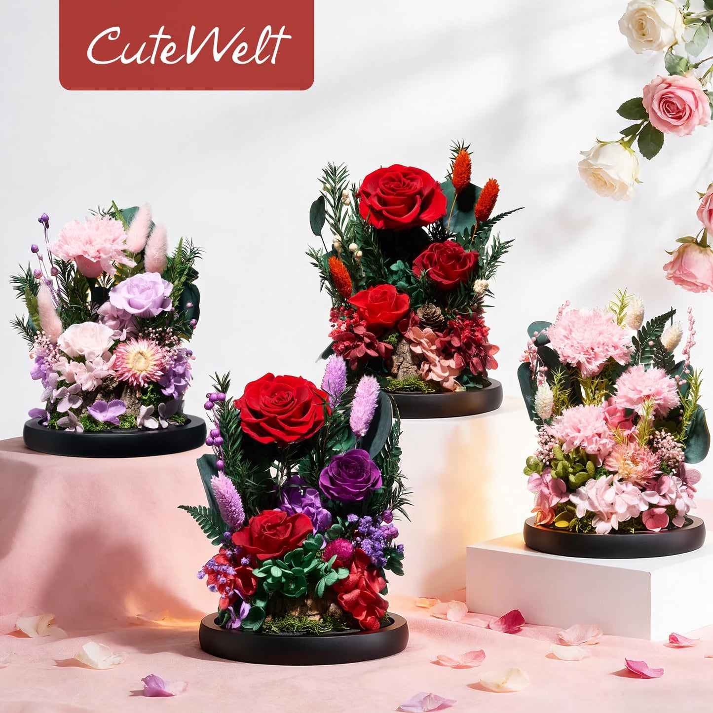 CuteWelt Preserved Roses,Forever Fresh Flowers 7.48in,Gift for Women,Mom,Grandma,Wife,Girlfriend,Sister,and Daughter Perfect for Birthday,Motherโs Day,Valentineโs Day (Mystic Purple2)