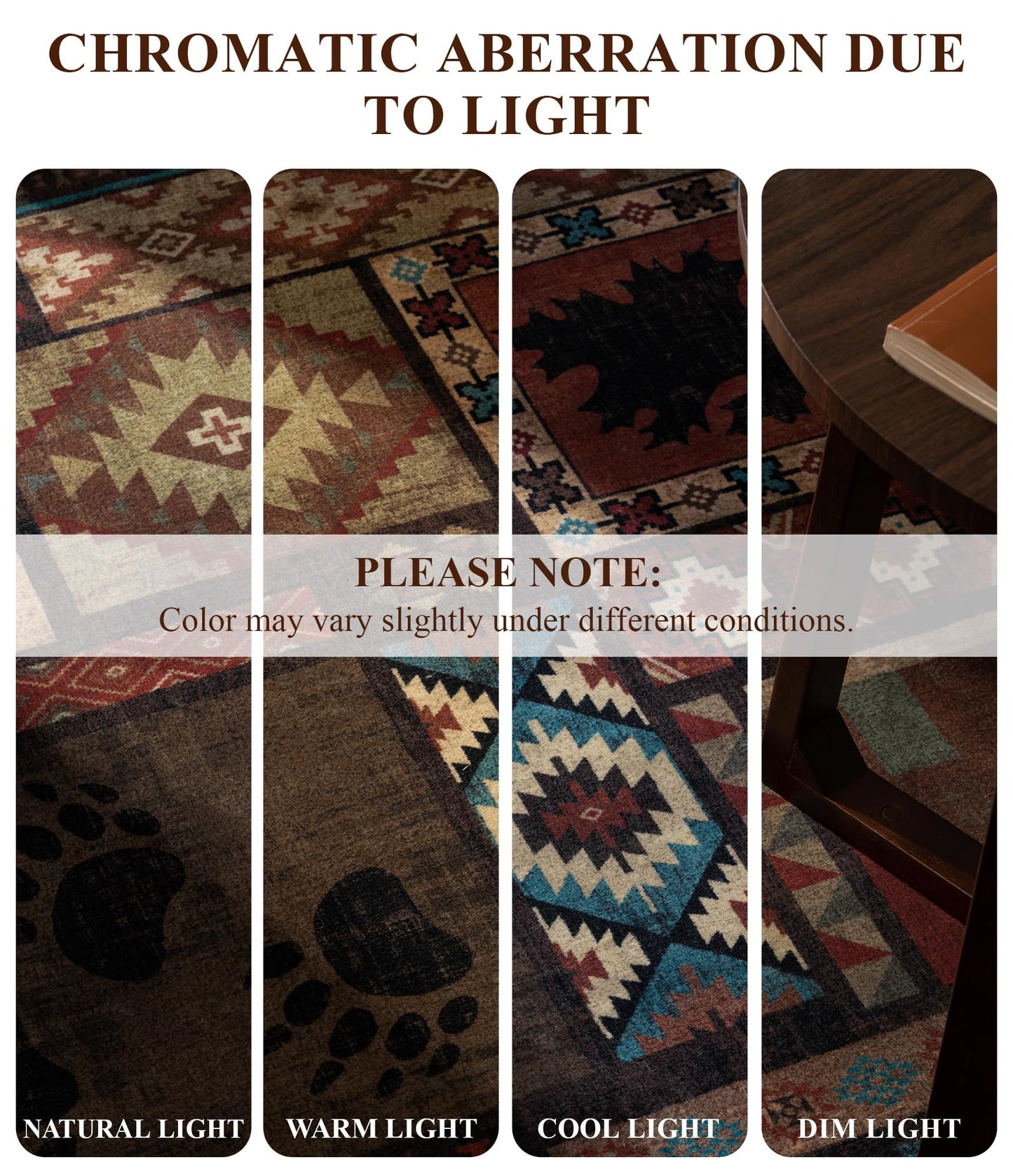 Hallway Runner Rug 2x6 Indoor Door Mat - Bear Rustic Cabin Non-Slip Entryway Rug, Low Pile Tribal Print for Kitchen, Bedroom
