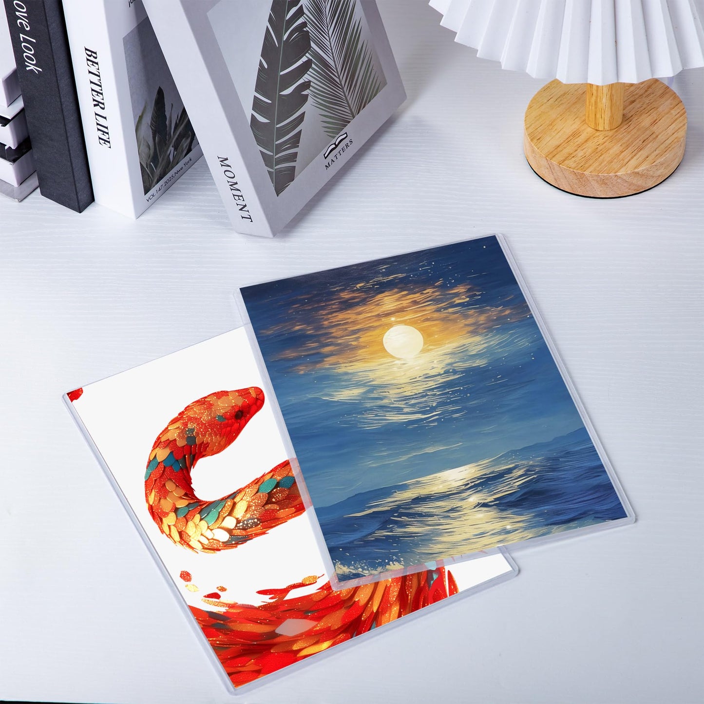 AKONEGE 50PCS 6" x 9" Rigid Print Protectors Clear Hard Plastic Large Card Sleeves for Jumbo Card, Top Loading Rigid Card Sheet Protectors for Postcards, Photos, Trading & Sports Cards