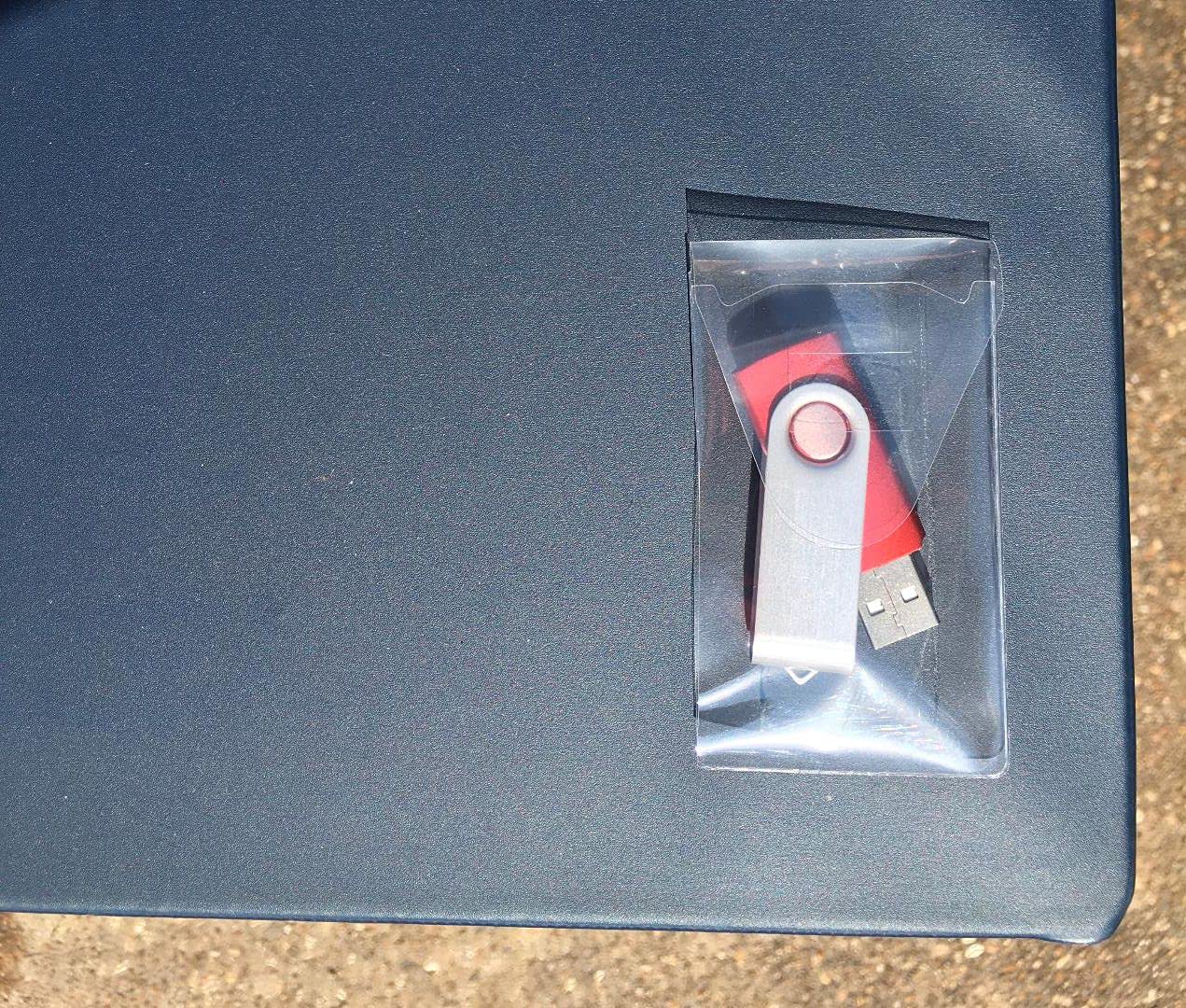 100 USB Flash Drive Holders - Peel Adhesive - 2"x4" - Reusable Stick - Digital Presentations - 100 Pack