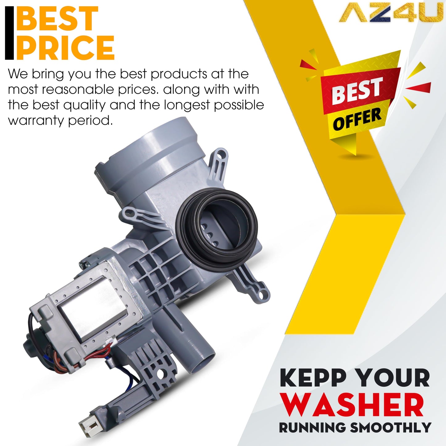 For Whirlpool WFW95HEDW0 WFW75HEFW0 WFW72HEDW0 WFW70HEBW2 WFW92HEFW0 WFW8740DW1 WFW87HEDC0 WFW80HEBW2 WFW8640BW2 WFW90HEFC0 WFW92HEFU0 WFW8740DC1 WFW94HEAC2 Amana NFW5800DW0 Replaces Washer Drain Pump