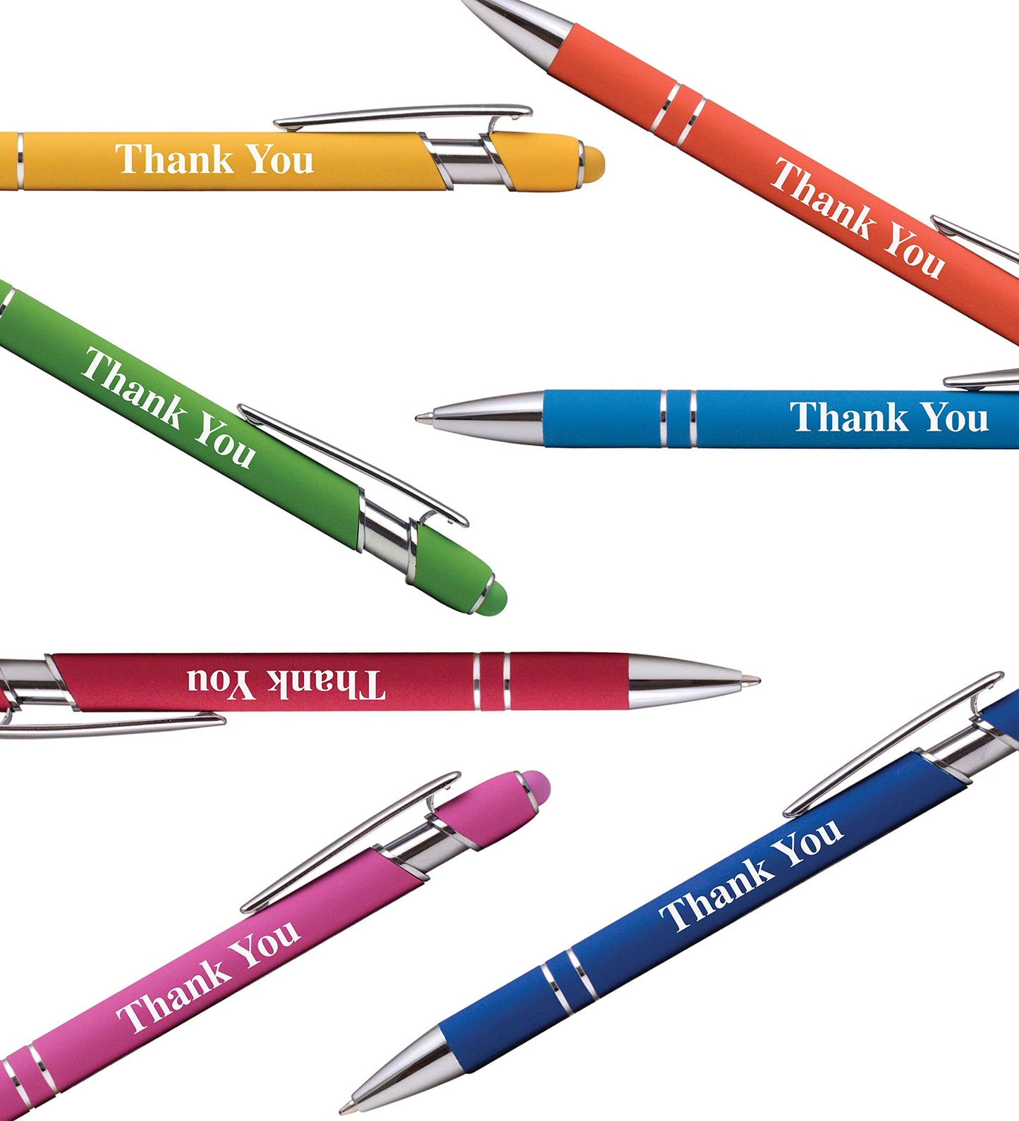 "Thank You" Premium Gift Stylus Pens For All TouchScreen Devices - Metal Soft Touch - 2 in 1 Combo Pen for Events, Parties, Employee Appreciation & More (40 Pack)