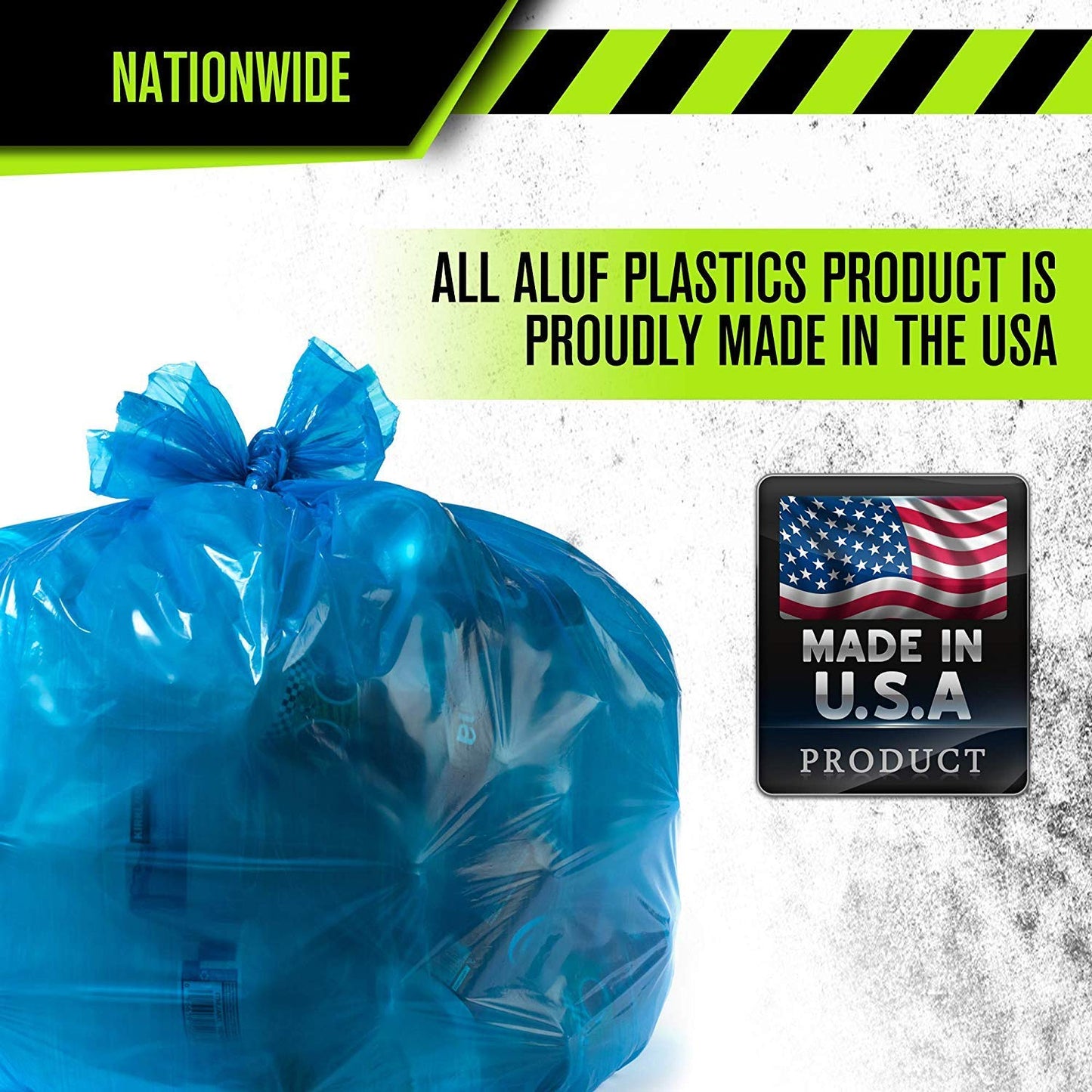 Aluf Plastics 95-96 Gallon Blue Trash Bags - (Pack of 32) - 2.0 MIL (Equivalent) - Garbage or Recycling Bags 32" x 29" x 68" - Large Plastic Can Liners - for Industrial, Home, Contractor, Recycling