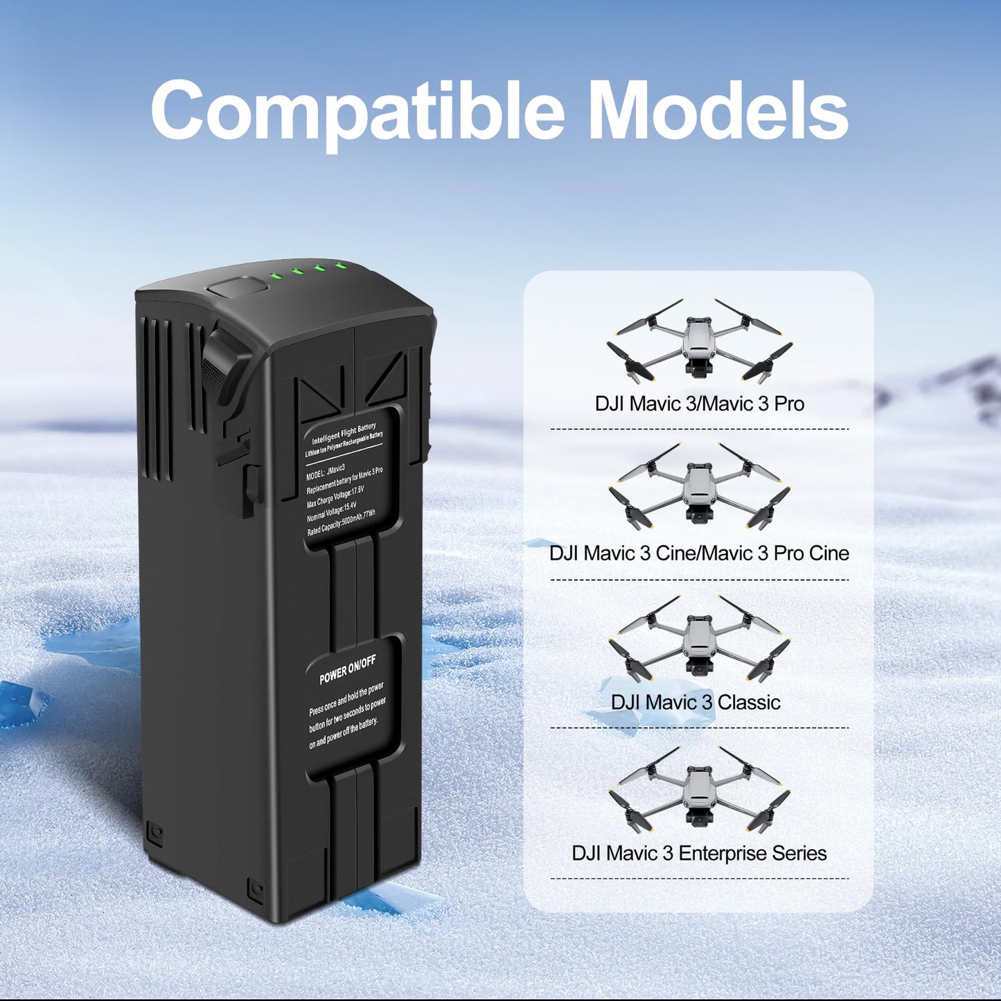 1 Pack Mavic 3 Series Intelligent Flight Battery 5000mAh(46 Mins Max Flight Time) Compatible with DJI Mavic 3,Mavic 3 Pro,Mavic 3 Pro Cine,Mavic 3 Classic,Mavic 3 Cine,Mavic 3 Enterprise Series