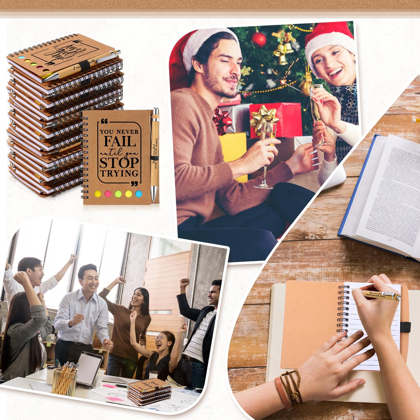 Tenceur 20 Sets End of Year Teacher Appreciation Gifts Bulk - Cna Week Inspirational Notebook with Sticky Note Motivational Pen Thank You Nurse Graduation Gift 2026 for Coworkers Employee Staff Team