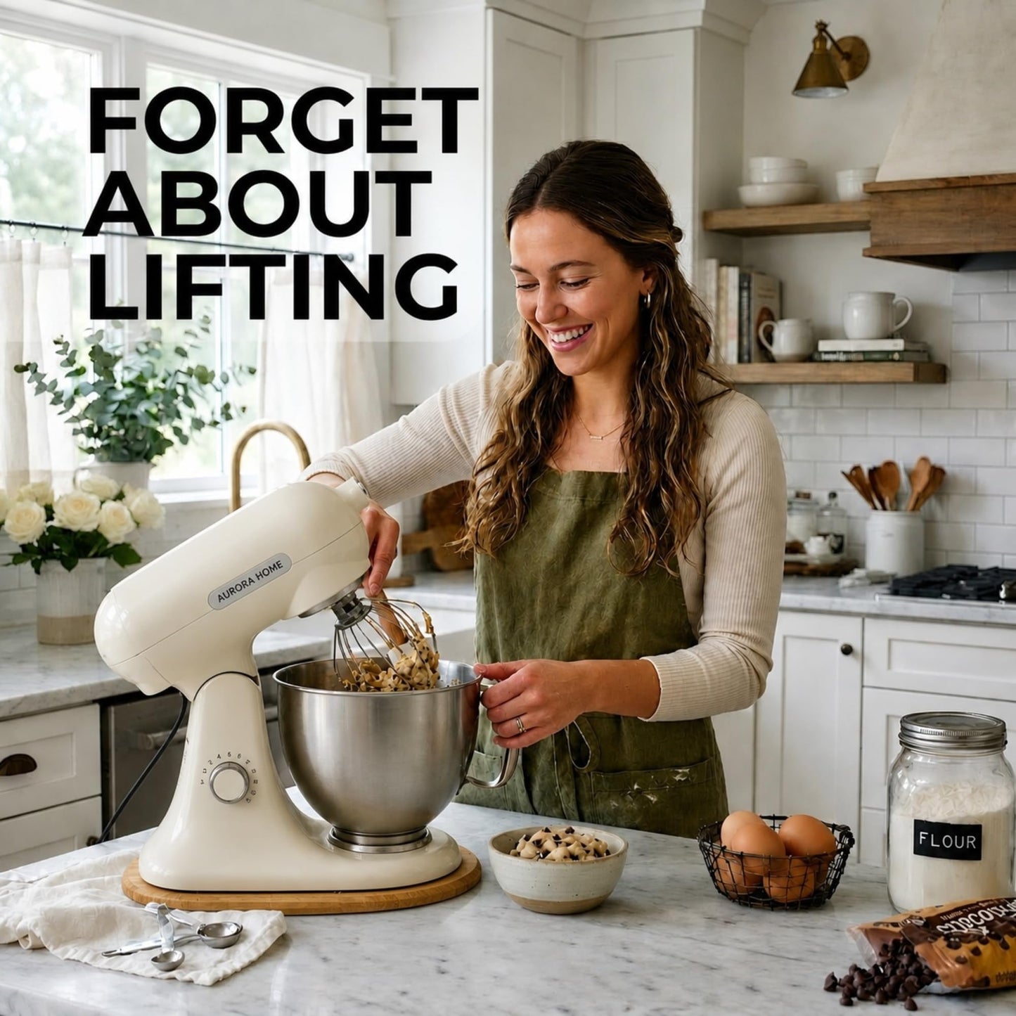 Ibyx Premium Bamboo Mixer Slider for KitchenAid 4.5-5 Qt Tilt-Head Stand Mixer - Food-Grade Appliance Slider Mat for Kitchen Countertop Storage Accessories (Natural)