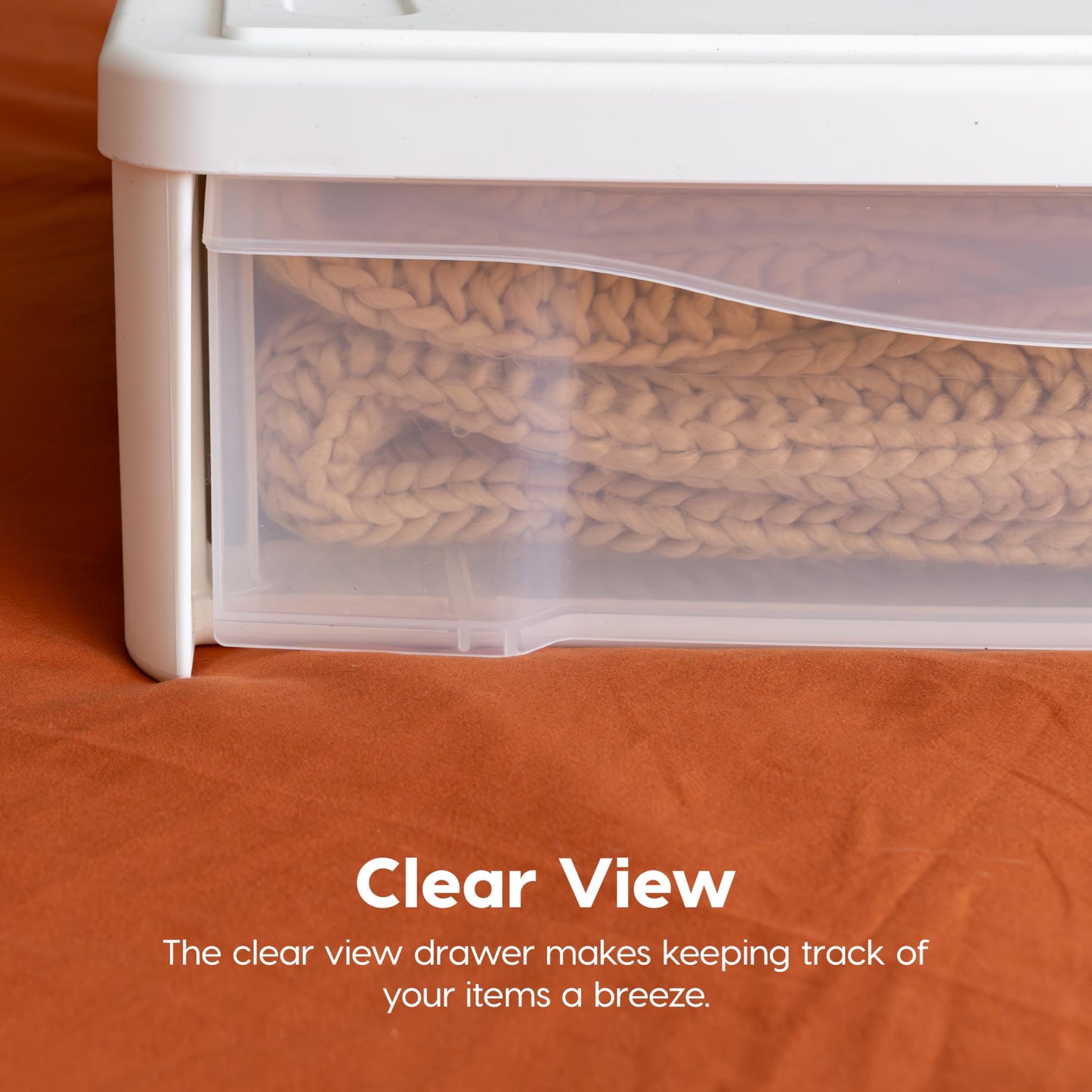 IRIS USA 22 Qt Under Bed Storage, Stackable Organizer Bin Plastic Container with Sliding Drawer, 2 Pack, Multi-Purpose for Clothes, Shoes, Bedding, White