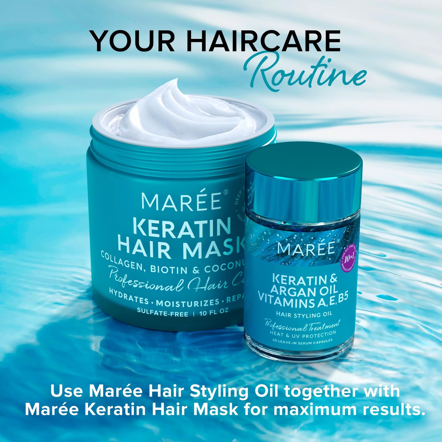 MAREE Hair Mask for Damaged Hair 2 PACK - Keratin Treatment Conditioner - Extremely Deep Conditioning Mask, Hydrating & Repairing, Keratina Mascarilla Para el Cabello