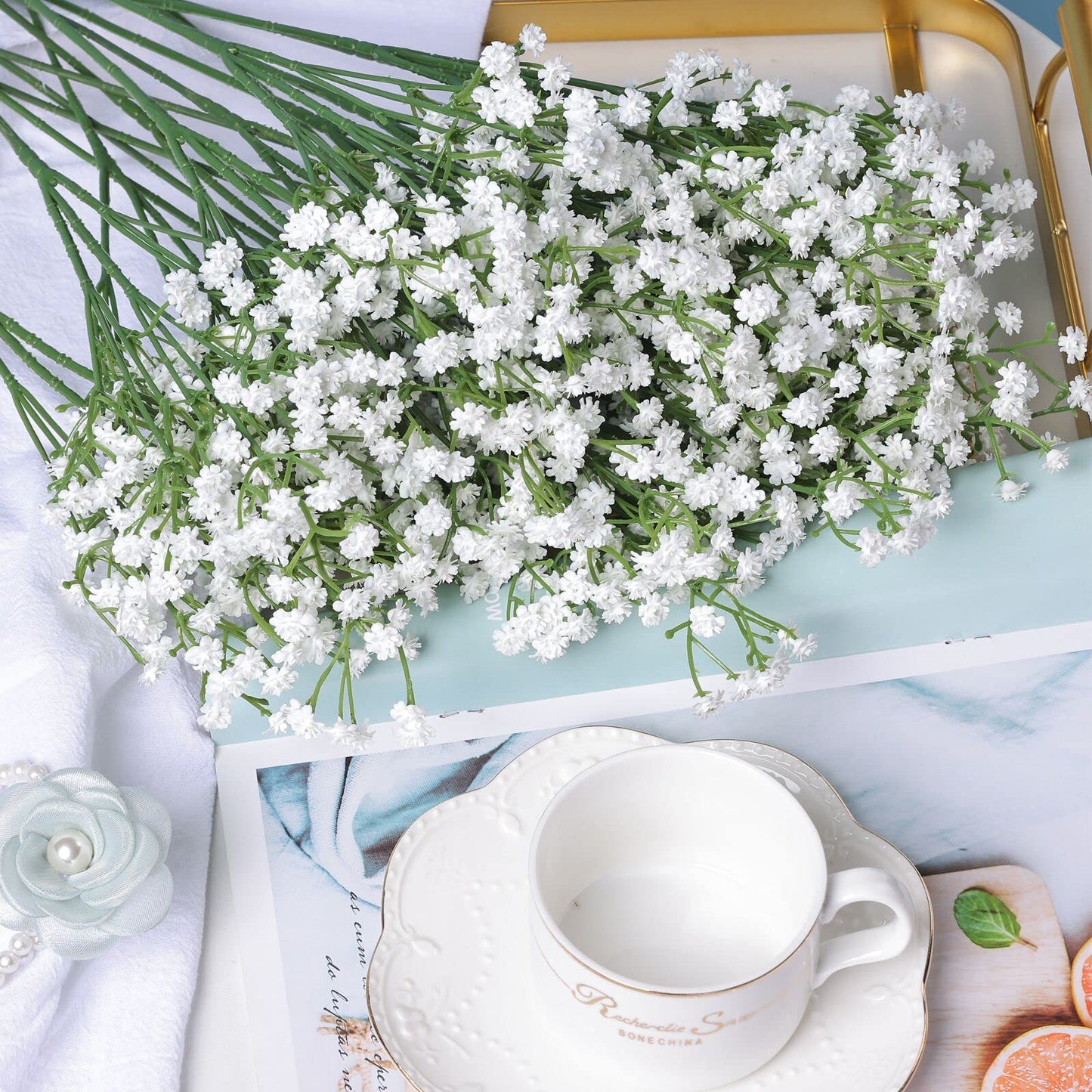 LYLYFAN Babys Breath Artificial Flowers,30 Pcs Gypsophila Faux Flowers for Wedding Party Home Garden Decoration