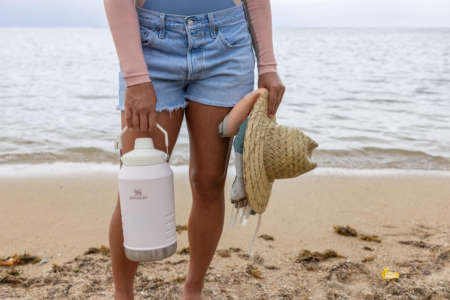 Stanley IceFlow Fast Flow Jug with Handle 64 oz | Twist On Angled Spout Lid | Leakproof for Travel and Sports | Insulated Stainless Steel | BPA-Free | Rose Quartz 2.0