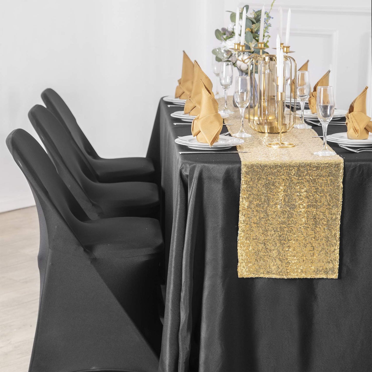 20 Pack Black Spandex Folding Chair Covers in Stretch Washable Fabric for Wedding, Party,Holidays,Celebration and Other Special Events