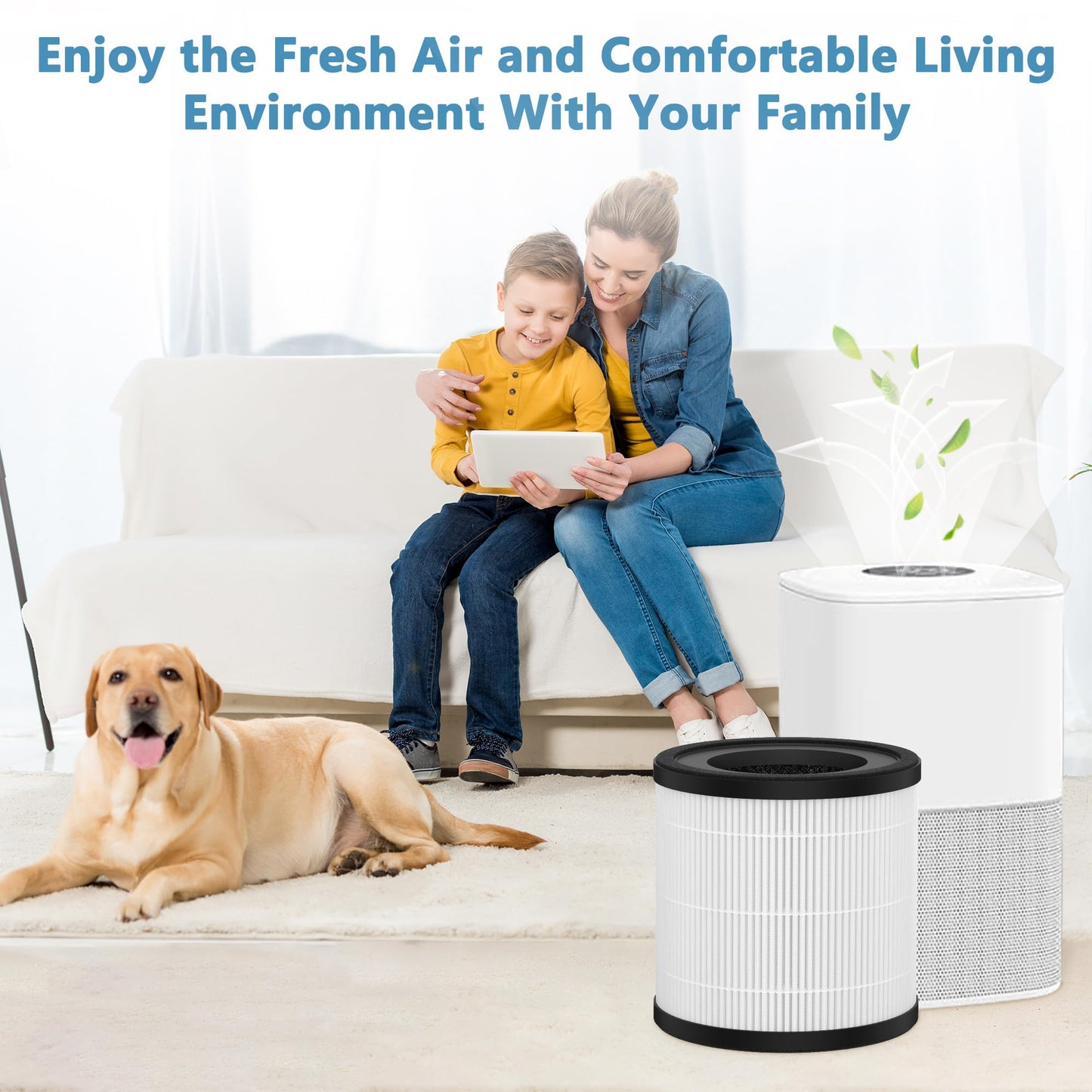 KJ150 KJ910 SY910 Replacement Filter Only Compatible with Druiap KJ150, Muliap & Generic KJ910, Cwxwei SY910 Model Air Purifier, H13 True HEPA Filter, Not for Druiap KJ80, 4 Pack