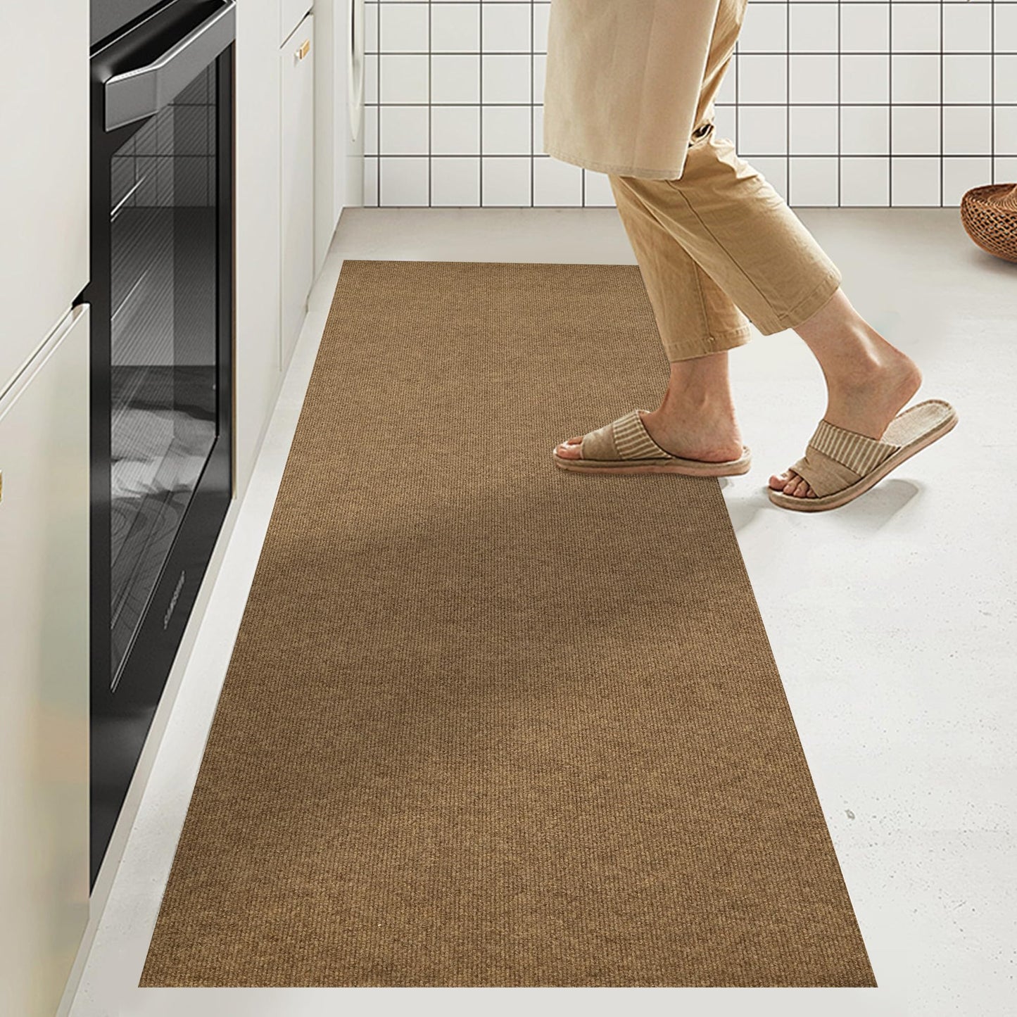 jxgzyy Extra Long Hallway Runner Rug, 3x16 Foot Commercial Outdoor Carpet Runner, Non-Slip Entrance Floor Mat for Narrow Halls, Patio, Garage and Entryways, Coffee