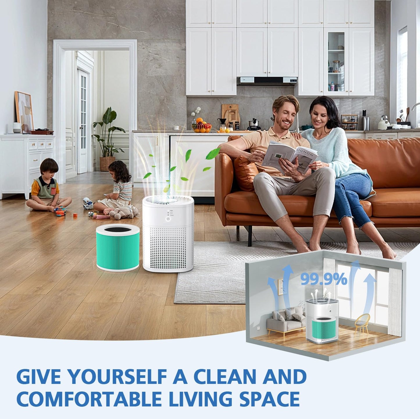 HY1800 Replacement Filter Compatible with CHIVALZ/MORENTO/Loytio/Honeyuan/AYAFATO/IOIOW HY1800 Air Purifier (4 Pack)