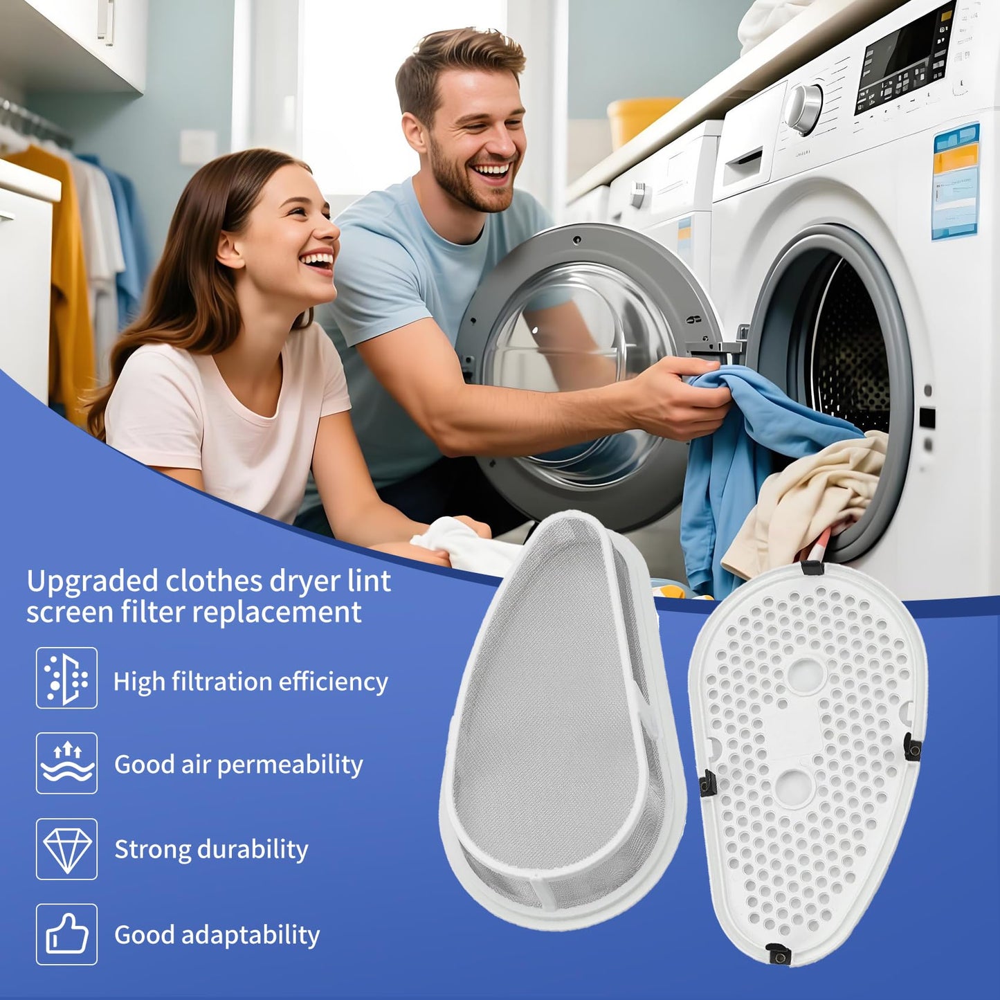 Upgrade WET4024HW0 LTE5243DQA LDR3822PQ2 WET4024EW0 LER3622PQ2 LDR3822HQ1 LTG5243DQC LTE5243DQ3 LDR3822PQ1 Dryer Lint Filter Fit for LDR3822PQ3 LTE5243DQ9 LT5000XVW0 LTE5243DQB LTE5243DQ6 LTE5243BW2