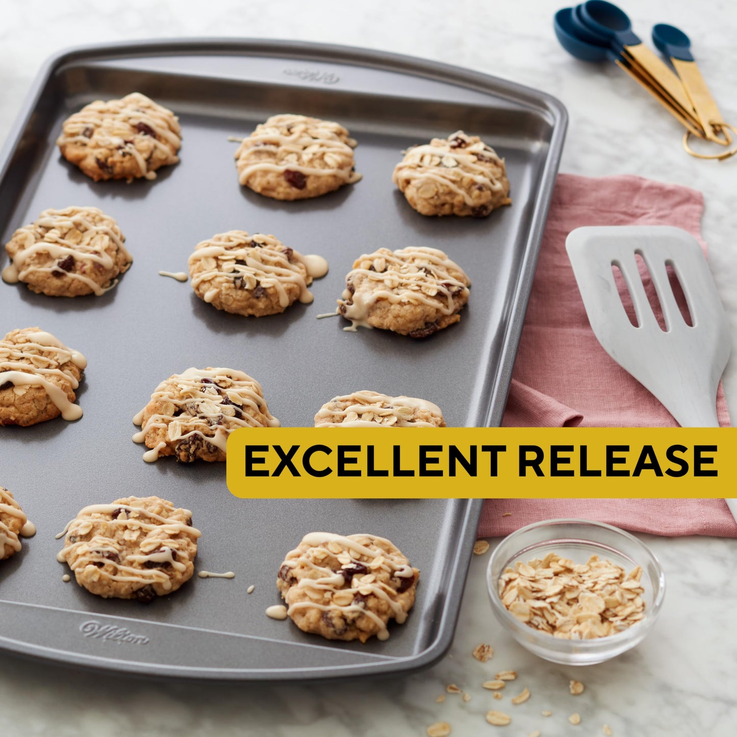 Wilton Perfect Results Nonstick Cookie Baking Sheets Set - Steel Bakeware that's Scratch-Resistant & Dishwasher Safe - Medium - 15 x 10 Inches (2-Piece Set)