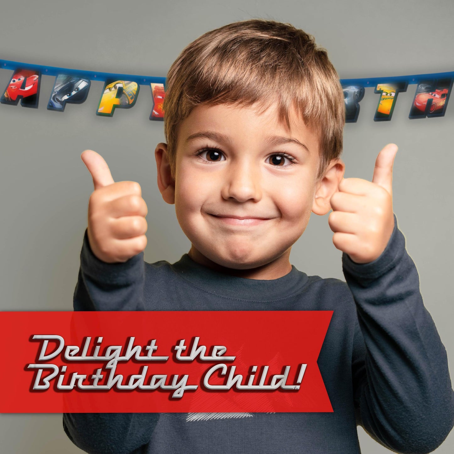 Disney Cars Birthday Decorations | Lightning McQueen Birthday Decorations | Serves 16 | Banner, Tablecloth, Plates, Napkins, Sticker | Officially Licensed