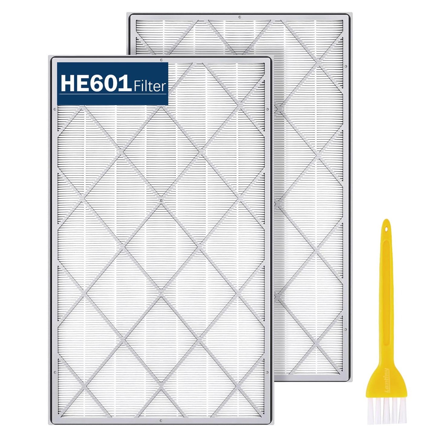 LANTINY HE601 True HEPA Replacement Filter Compatible with Shark Air Purifier 6 Fan Model HE601 HE602 3-IN-1 HE6FKPET H13 True HEPA for Shark HE601 Air Purifiers