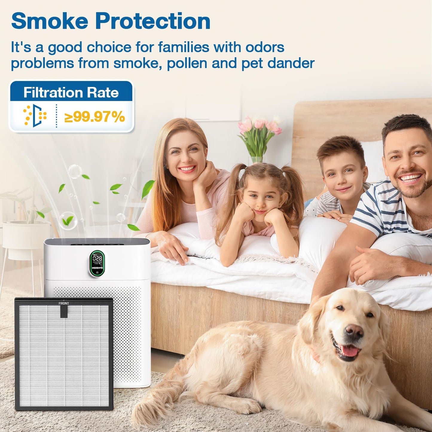 2 Pack HY4866 Replacement Filters for MORENTO/WESTHEY HY4866 Air Purifier and YIOU M1 Air Purifier, 3-in-1 H13 True HEPA Filter High-Efficiency Activated Carbon Filter, Enhanced Version