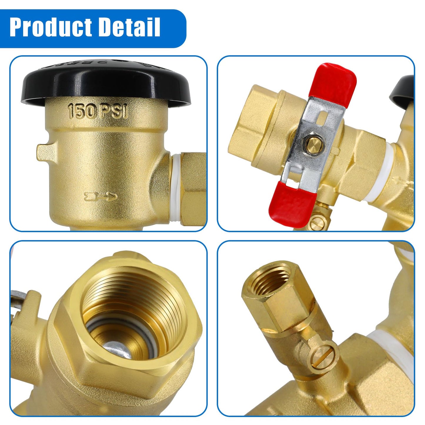1" 720A 1-720A Pressure Vacuum Breaker Assembly,Brass Irrigation Backflow Preventer Valve for Lawn Irrigation System, Garden Sprinkler, Outdoor Water Line, Anti-Siphon Protection MAX 400PSI