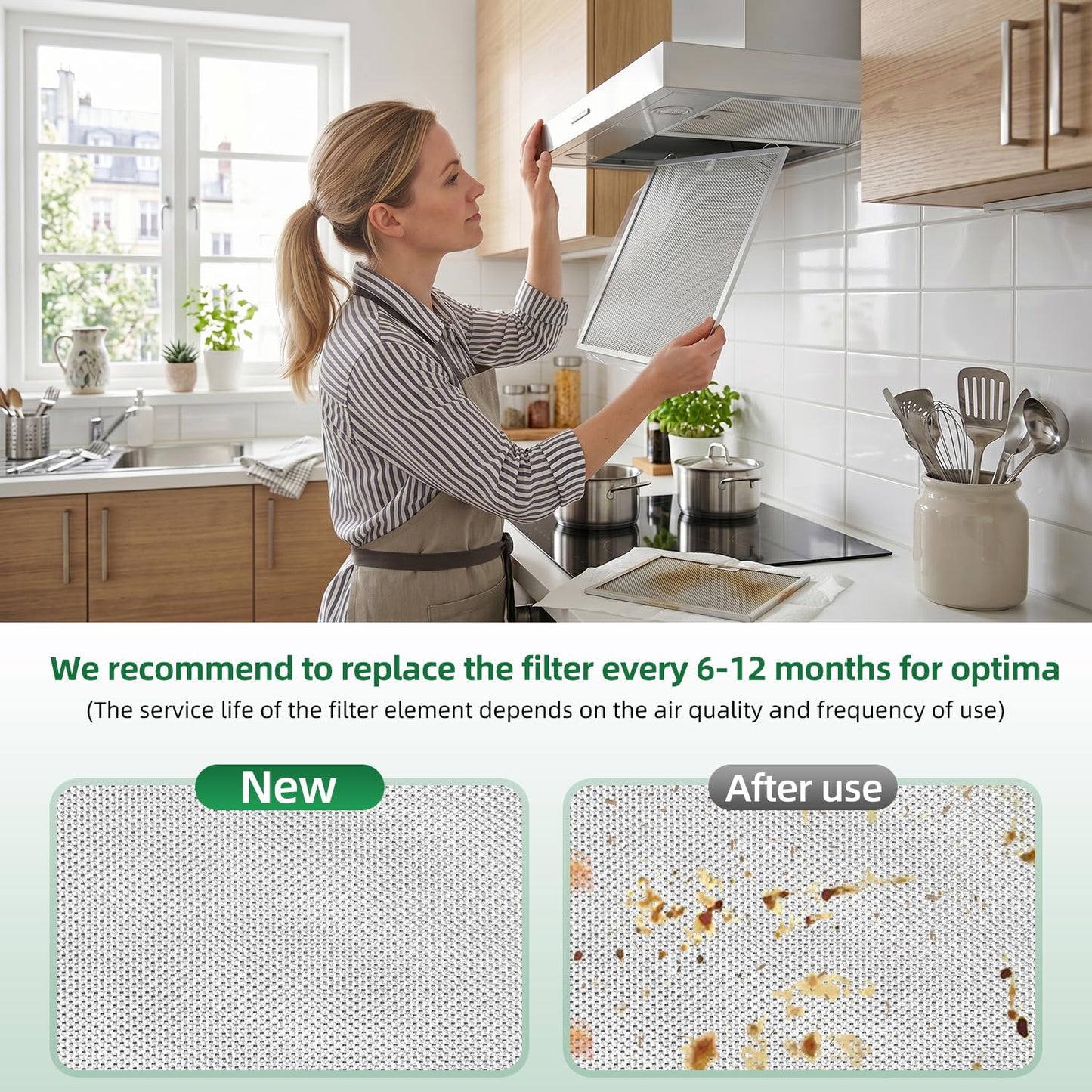 S99010430-002 Range Hood Filter Replacement 15-3/4" x 13-7/8" x 3/8" Compatible with Broan Nutone 4512880 HPF30 Kitchen Exhaust Fan Filter,5-Layer Aluminum Grease Filter,2 Pack
