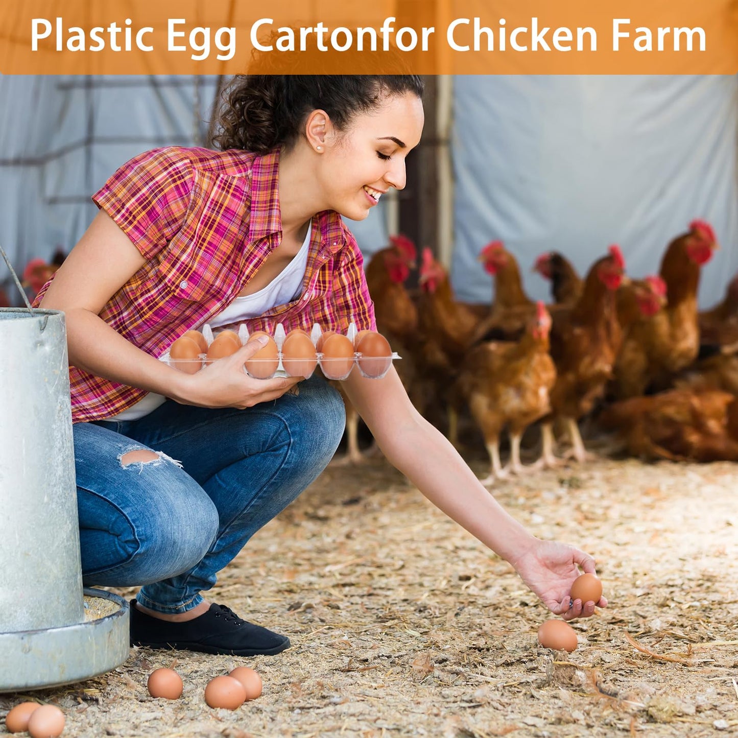 GRRONZEE 60Pack Jumbo Egg Cartons Duck Egg Cartons Extra Large Egg Containers XL Egg Tray Holders for Home Ranch Chicken Farm, Commercial Business Market Display, 2x6 Grids