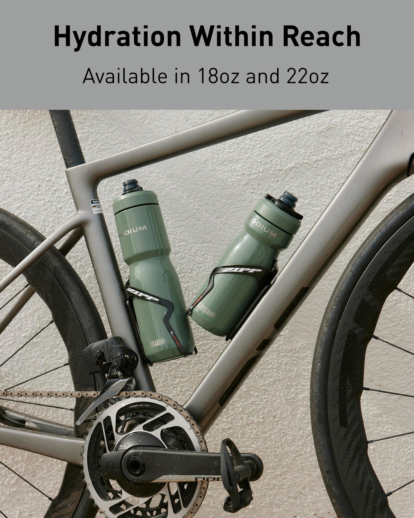 CamelBak Podium Steel Insulated Stainless Steel Bike Water Bottle Stainless, 18oz
