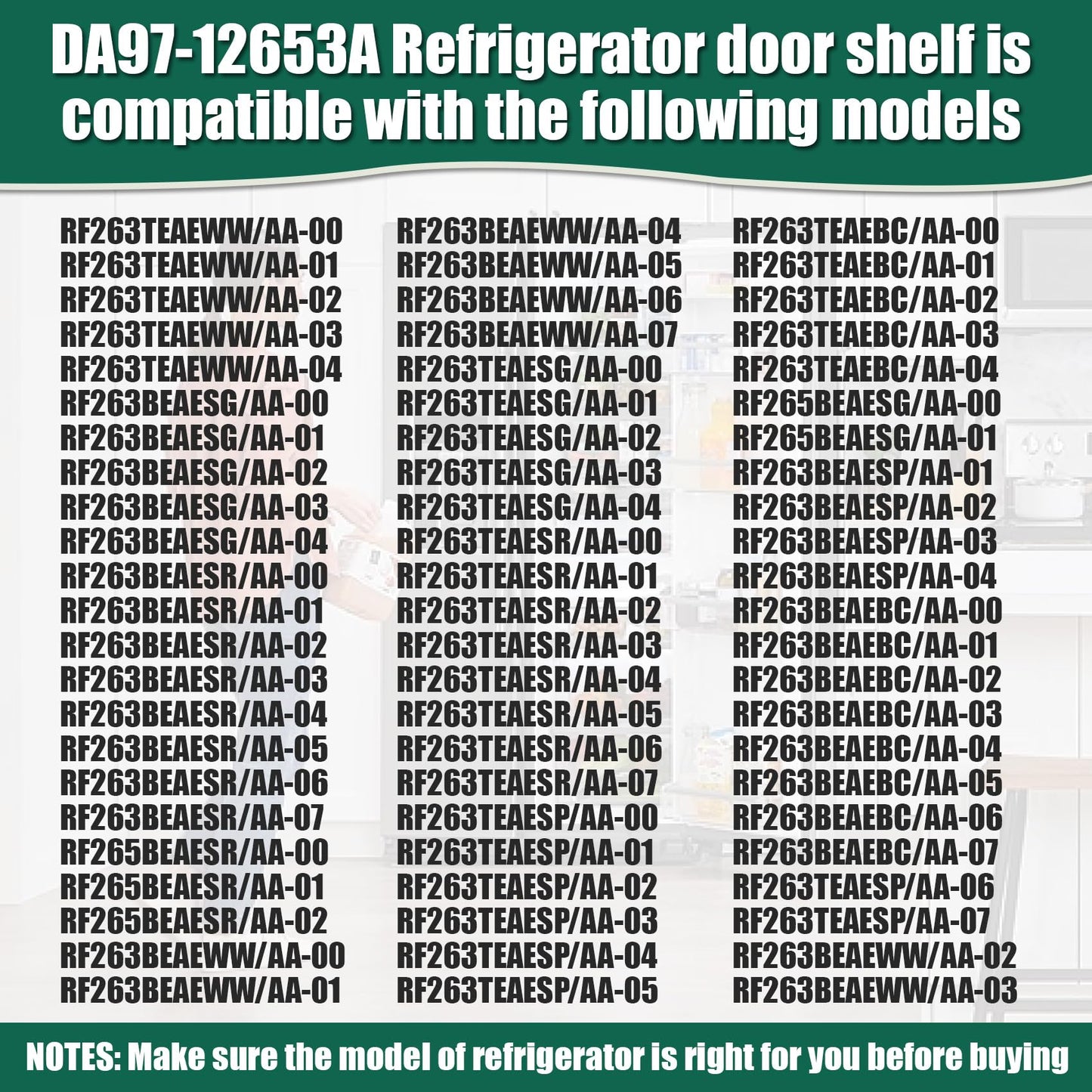 Refrigerator Door Shelf Bin DA97-12653A Compatible with Samsung Refrigerator,Replaces 3973523 PS4176656 EAP4176656 AP5622629,Fit for RF265BEAESG, RF265BEAESR,RF263TEAE, RF263BEAE