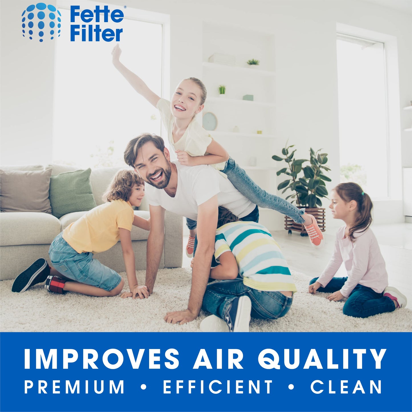 Fette Filter - 2 Filter + 8 Carbon Filter 115115 Premium HEPA H13 Filter Compatible with Winix Filter A 115115 Size 21 Plasma Wave Air Purifier AM90 P300 5300 5500 5300-2 6300-2 6300 C909 9800 C535.