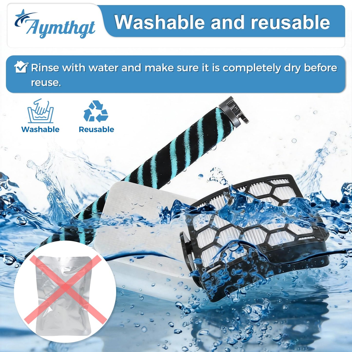 Aymthgt LA802 Brush Roller and Filter Set for shark LA802 Detect Pro Lift-Away Duo Clean Vacuum, 1 Brush Roller + 2 Filter + 4 Foam Felt Filters + 4 Odor Neutralizer Cartridges, Parts XFFK320 XHF320