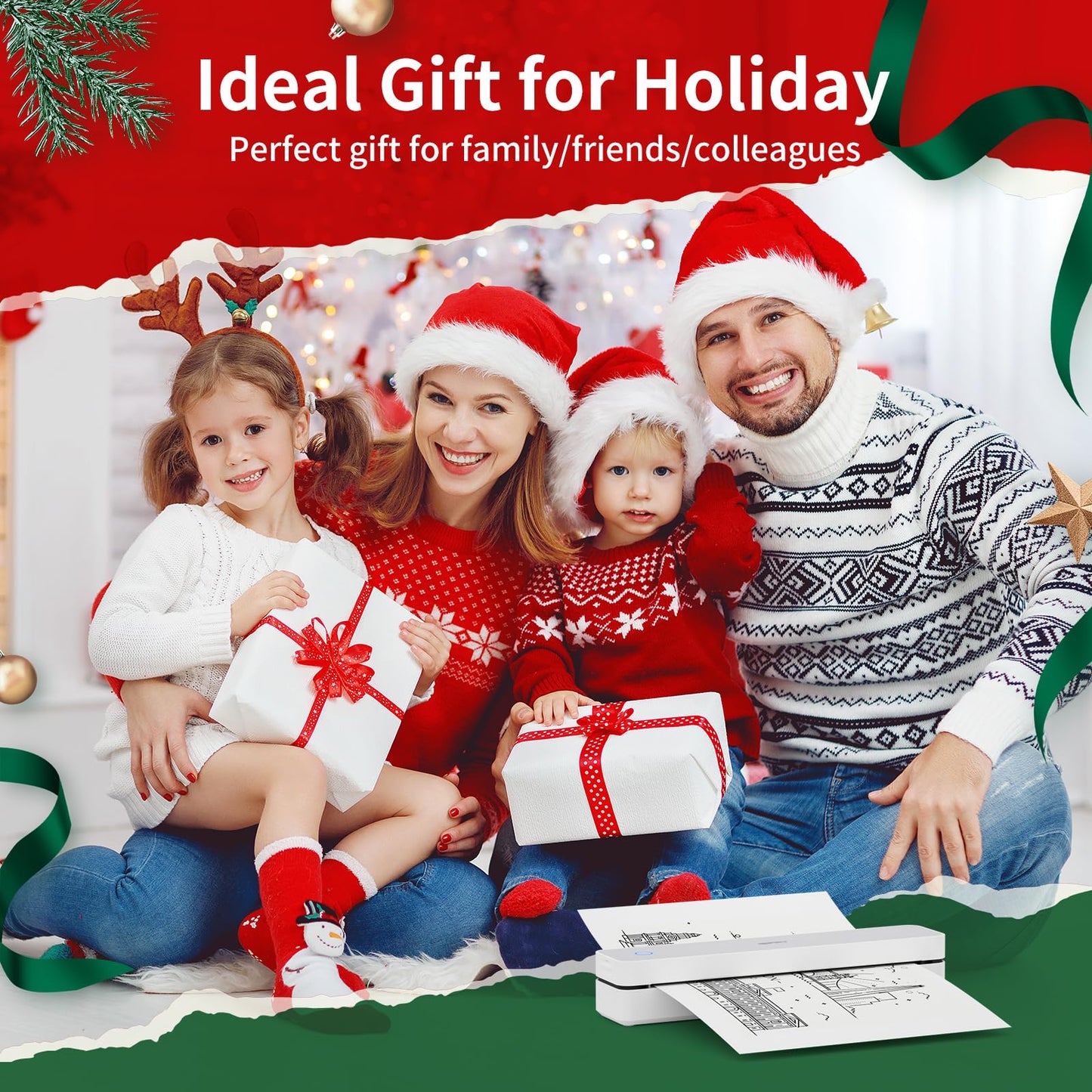 iDPRT Portable Inkless Printer for Travel,Wireless Thermal Printers Support 8.5" x 11" US Letter/A4,Small Mobile Bluetooth Printer for Home Use,Office,Vehicles,Compatible with Smartphone & Laptop