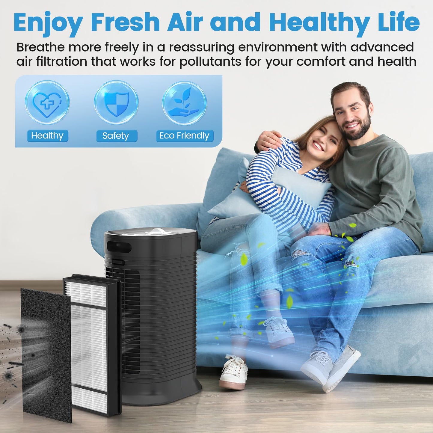 HRF-H1 Replacement Filter Compatible with Honeywell H, 4 HEPA + 8 Carbon Filters H Compatible with Honeywell HRF-H1 HRF-H2 Fits Model HPA050, HPA150, HPA060, HPA160, HHT055, HHT155 Series