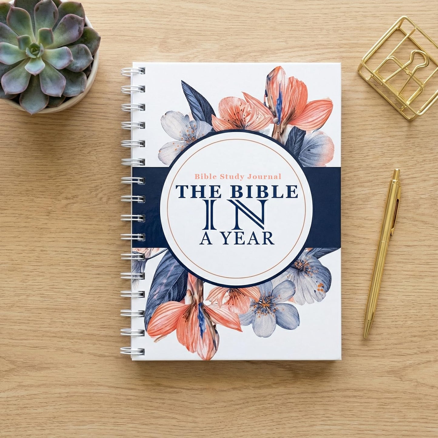 A Year of Bible Study Kit– 52-Week Scripture Reading Journal Set, Christian Devotional Planner for Women, Guided Faith Notebook (M (5.5 x 8.25 inch))