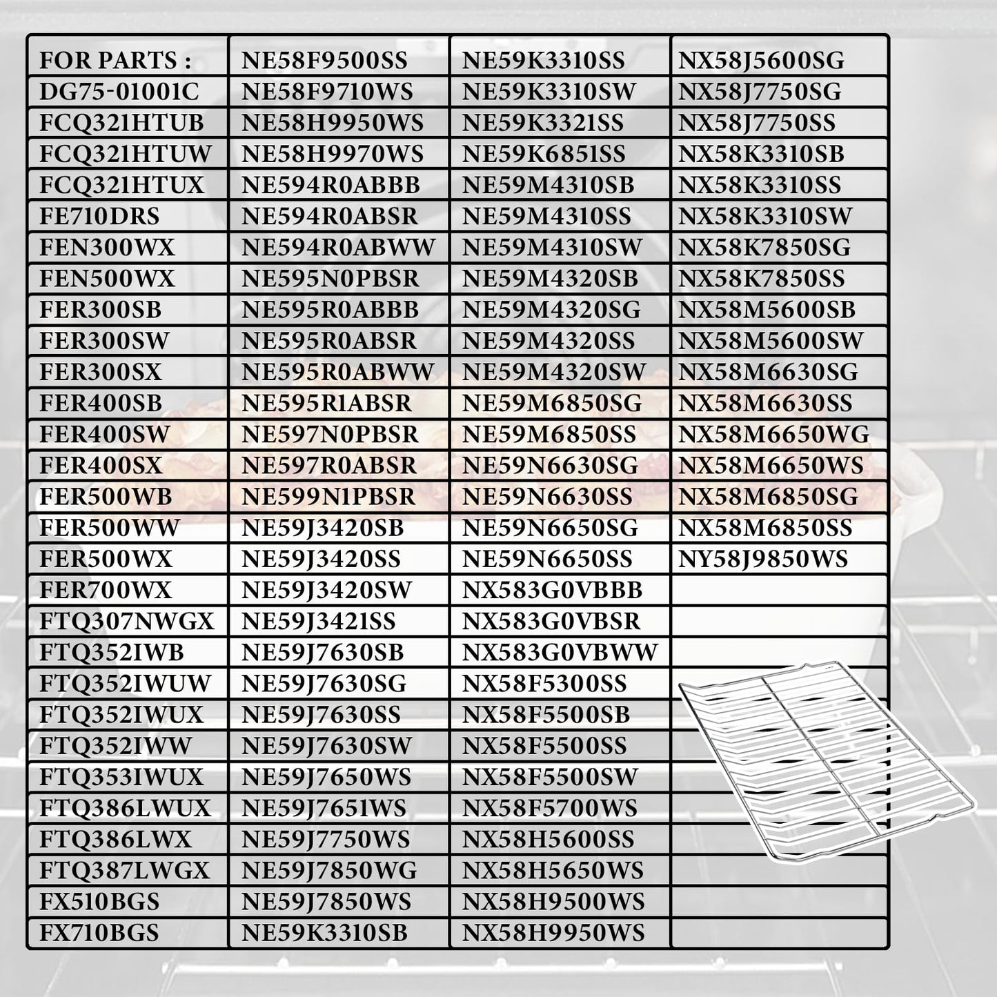 NEW Range DG75-01001C 16 7/16" x 24 3/4" Compatible with Samsung/Stove/Oven Rack-Flat