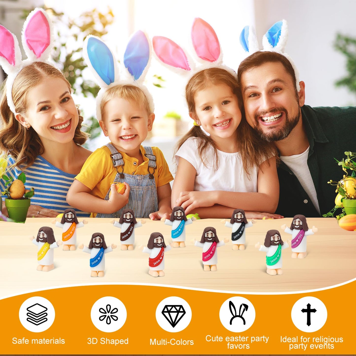 100 Pcs Little Jesus Figurines, Multi-Color Little Jesus Toys, Christ Savior, Religious Gift, Baptism Activity
