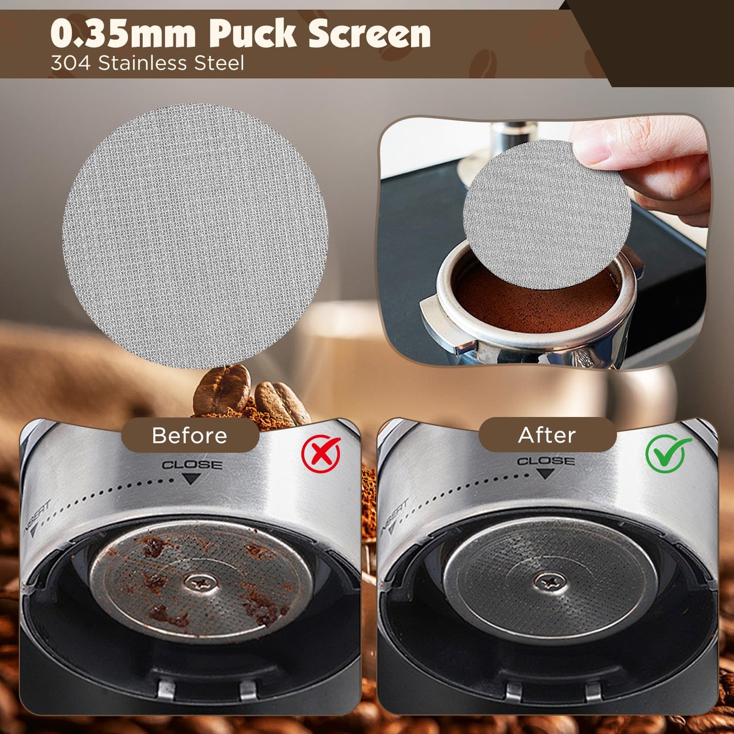 8 PCS Espresso Accessories Kit,51mm Espresso Tamper Tools,WDT Tool Espresso,Espresso Tamping Station, Distributor, Stirrer, Dosing Funnel,Puck Screen, Brush and Latte Art Pen