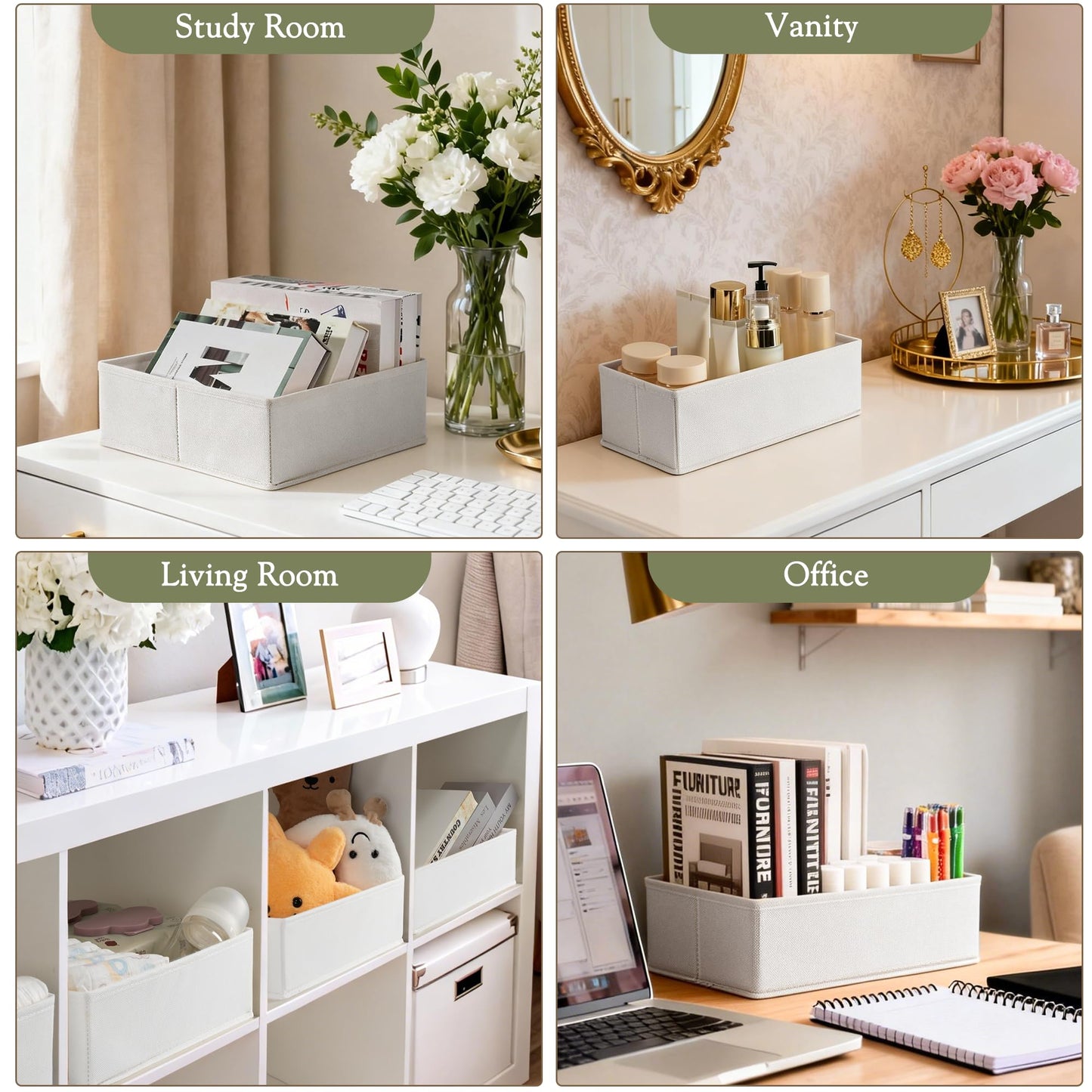 Criusia Drawer Organizers 18-Piece Set, Dresser Organizer for Baby Clothes, Foldable Closet Storage & Drawer Dividers for Underwear, Socks, Nursery, White