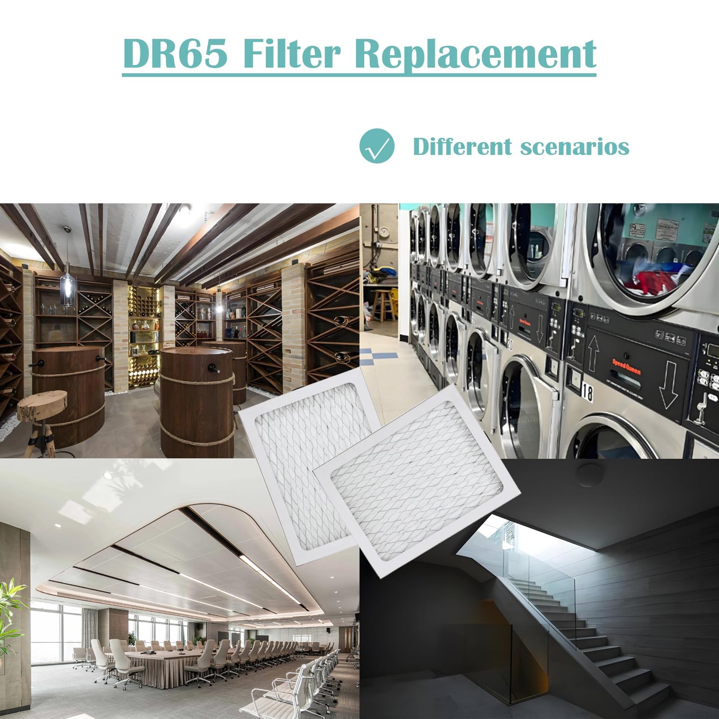 DAODEFUL MERV-13 TRUEDRY DR65 Filter Compatible with Honeywell DH65 TrueDRY DR65 Dehumidifier Part 50049537-002/U & 50049537-005 - Used in Basement - Used for Household Dehumidification, 4 Pack
